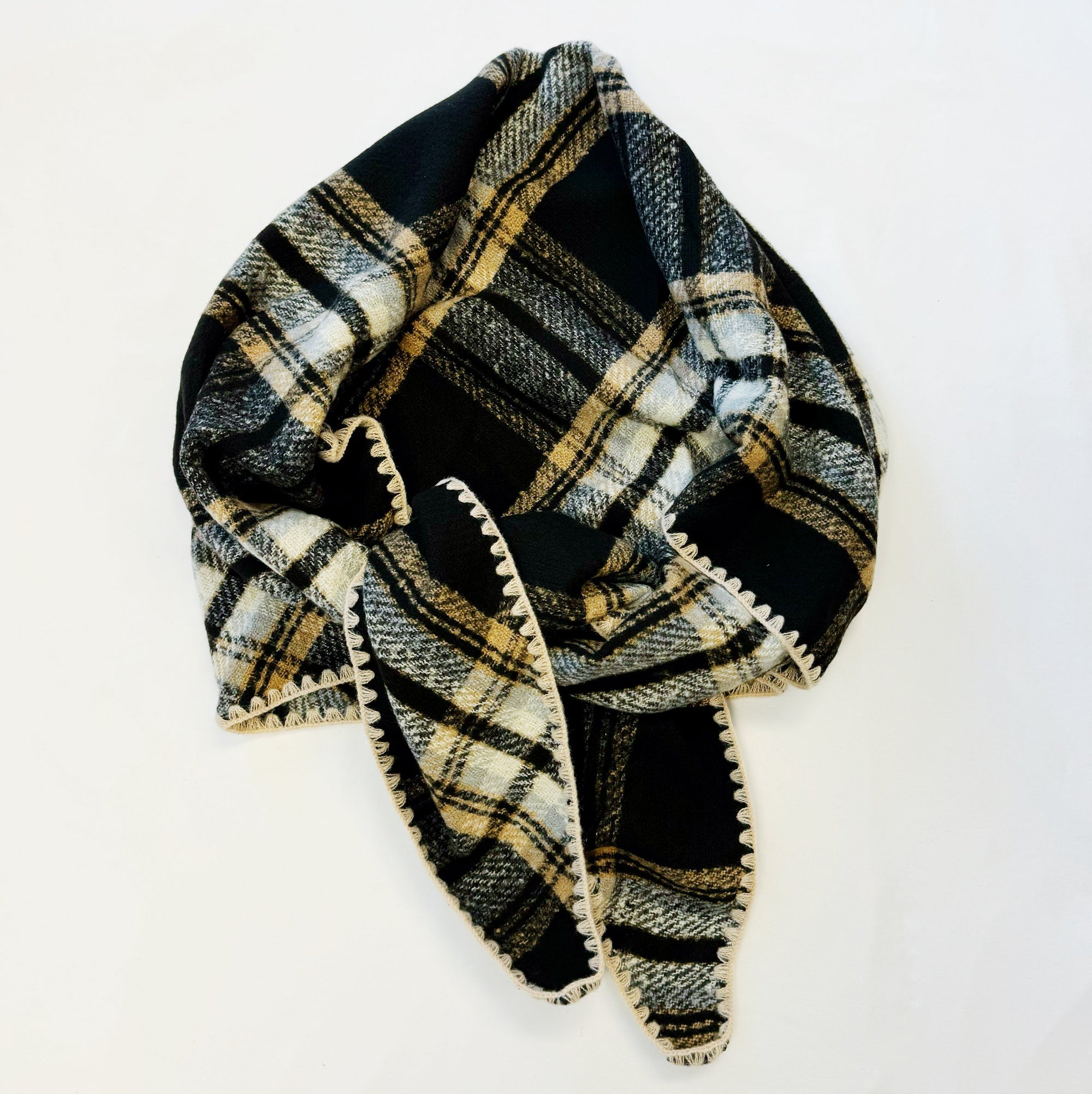Preciously Stitched Triangle Shawl Scarf-3