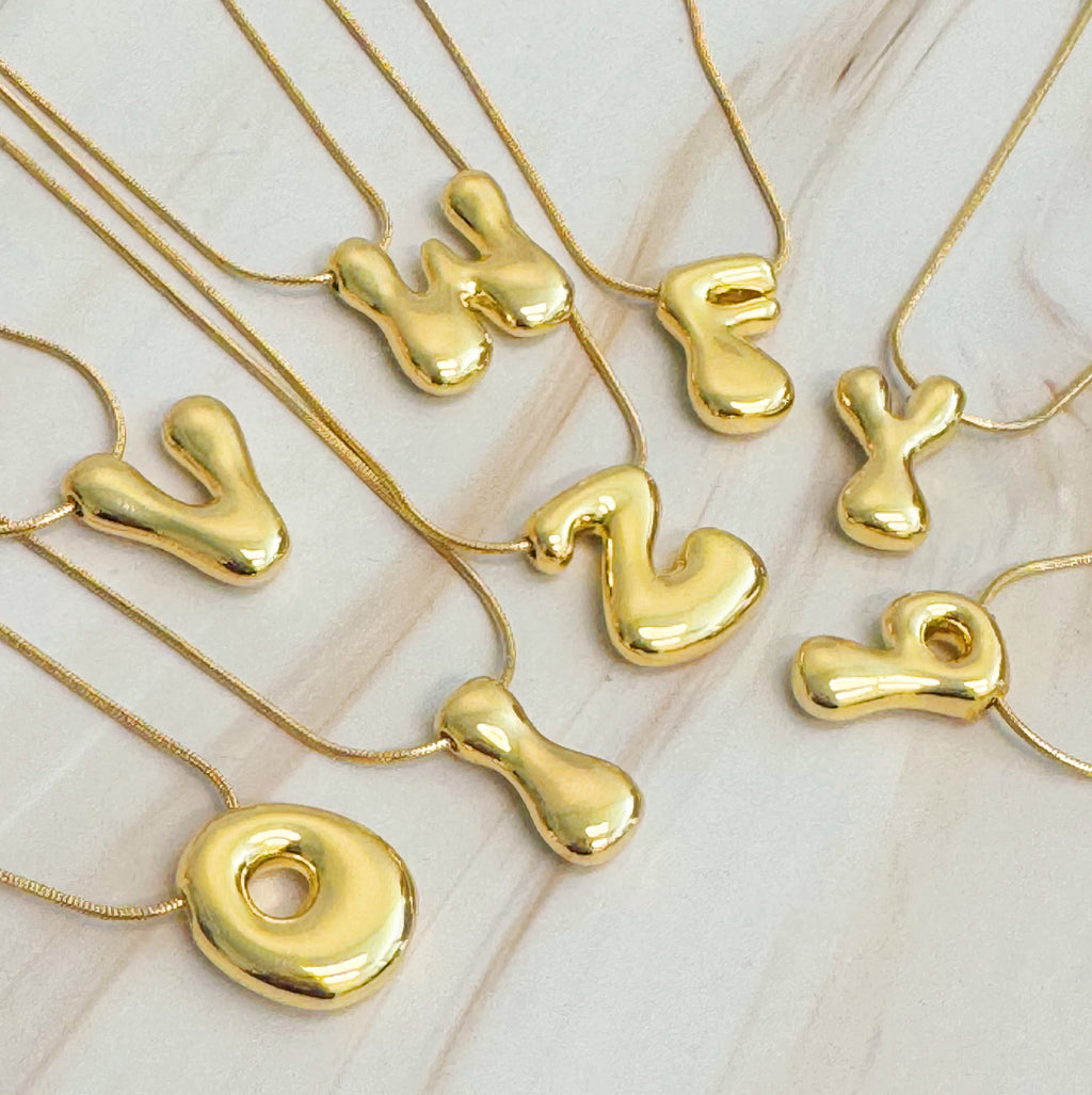 Balloon Letter Initial Necklace-10