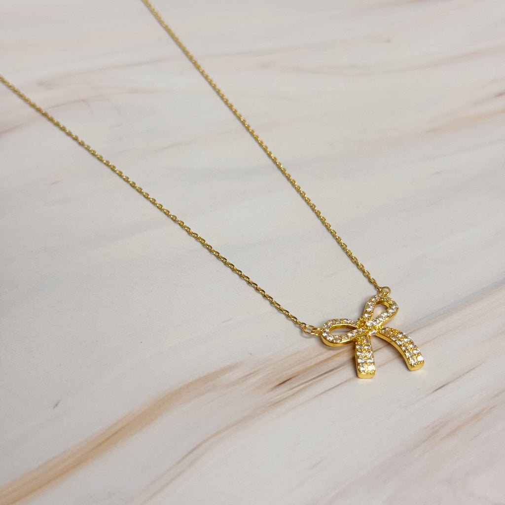 Simply Shine Bow Necklace-3