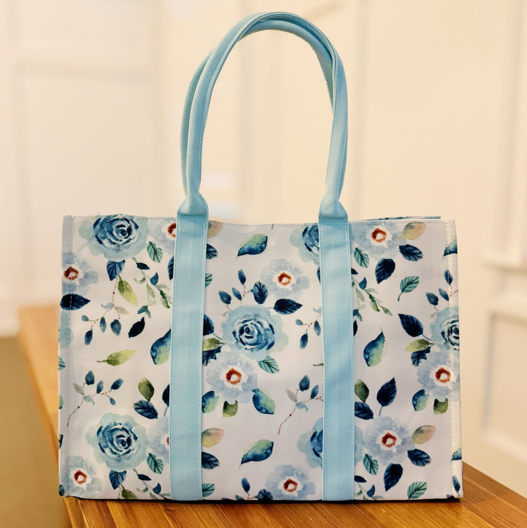 Bloom Blue Floral Couture Tote-0