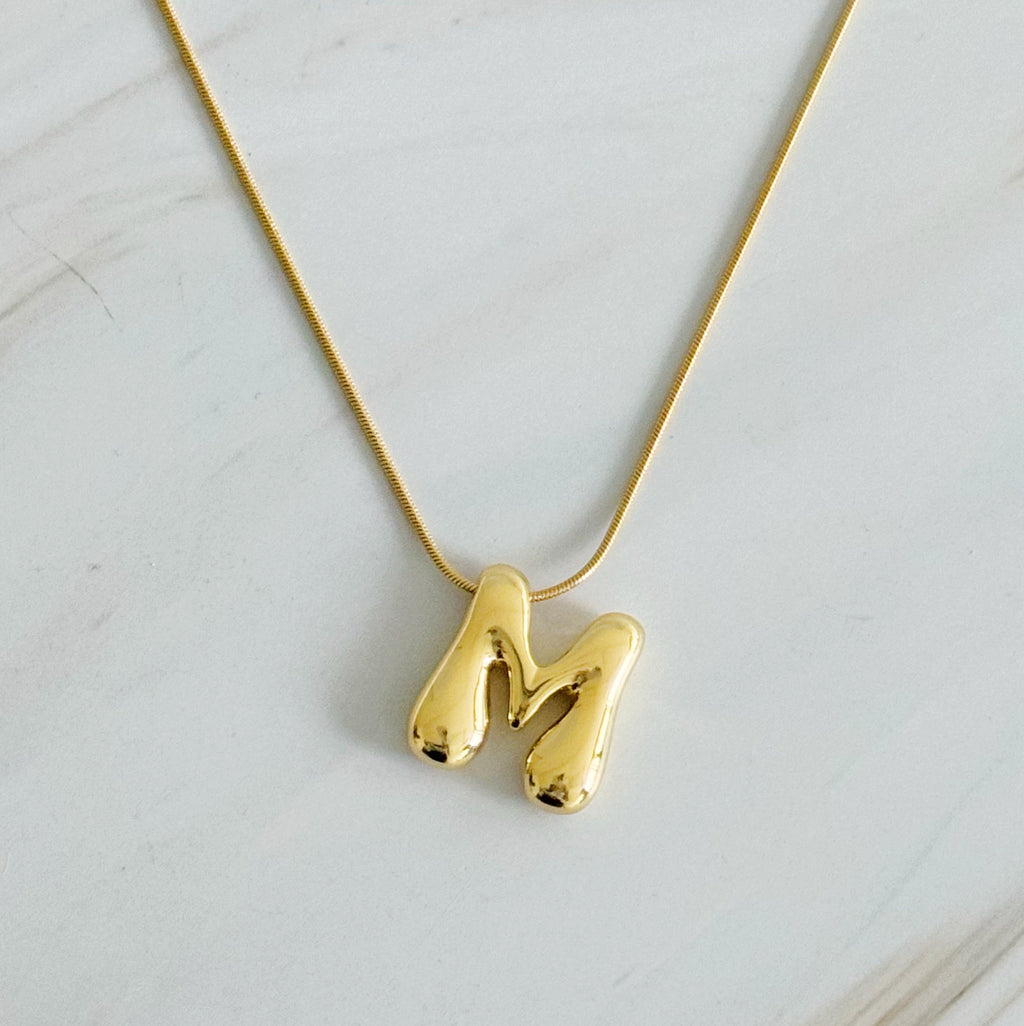 Balloon Letter Initial Necklace-16
