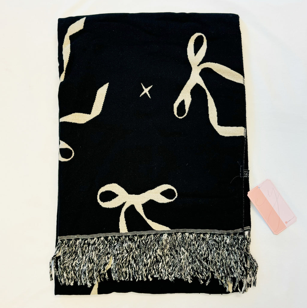 Ballerina Bow Fringed Scarf-3