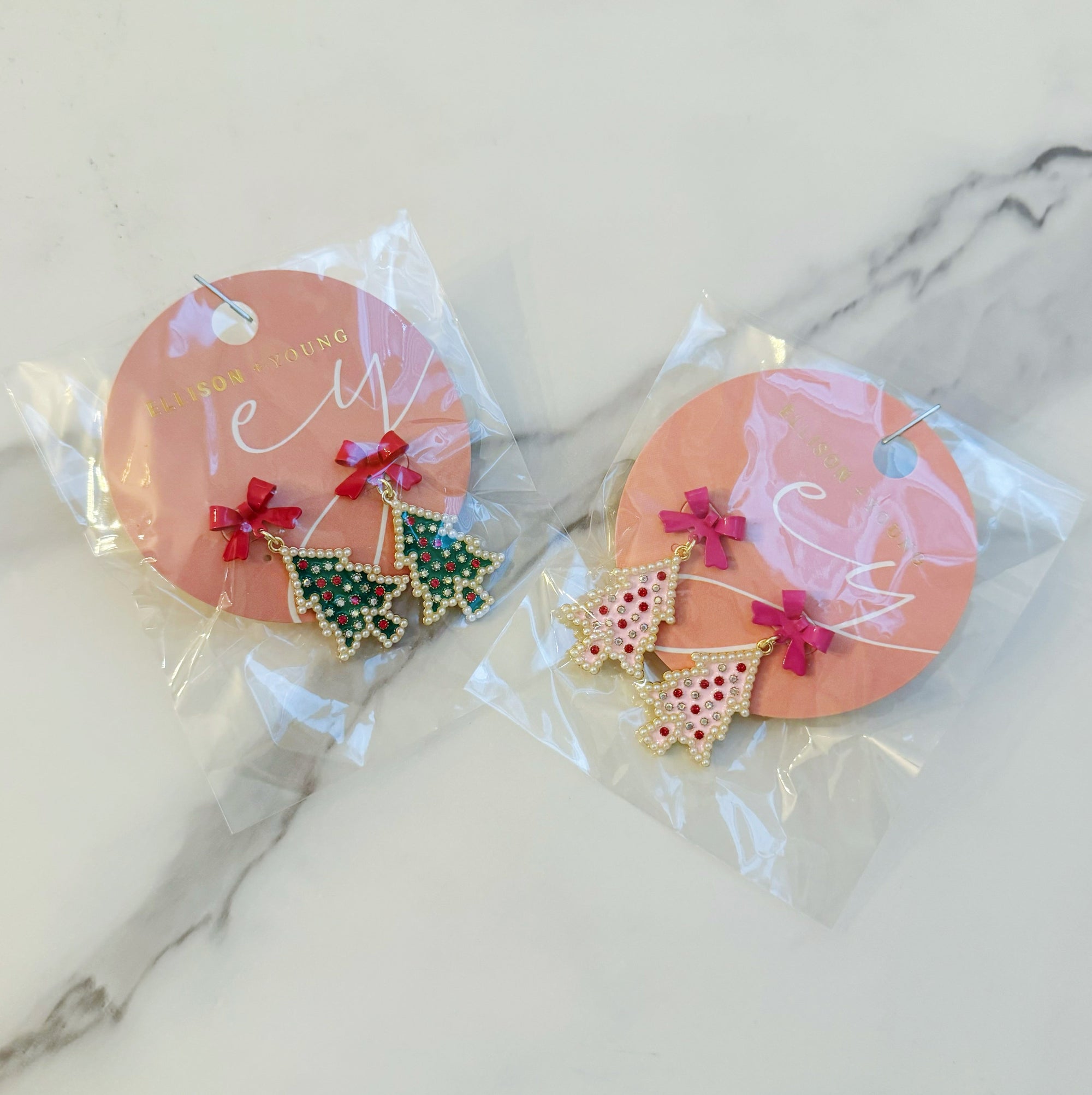 Merry And Bright Bow Tree Earrings-4