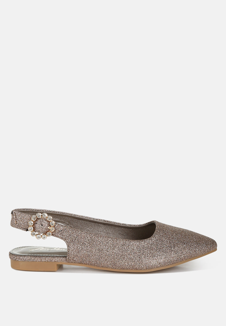 Giora Glitter Slingback Flat Sandals-7