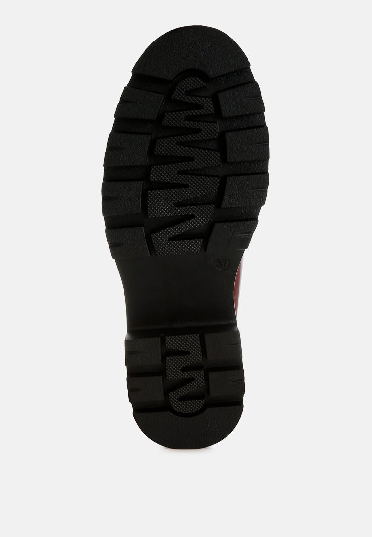 Gleam Stride Faux Leather Chunky Loafers-4