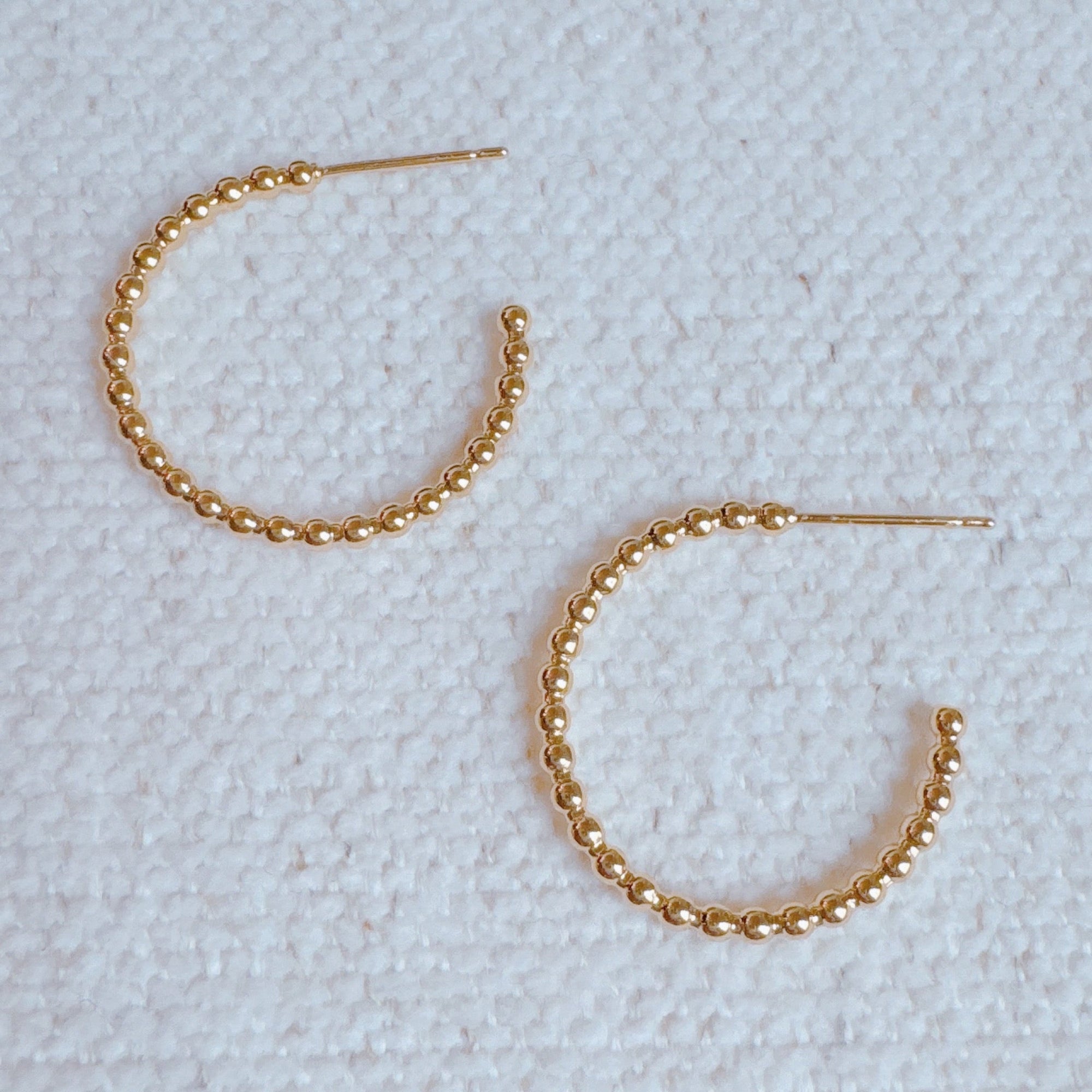 Golden Dot Everyday Hoop Earrings-1