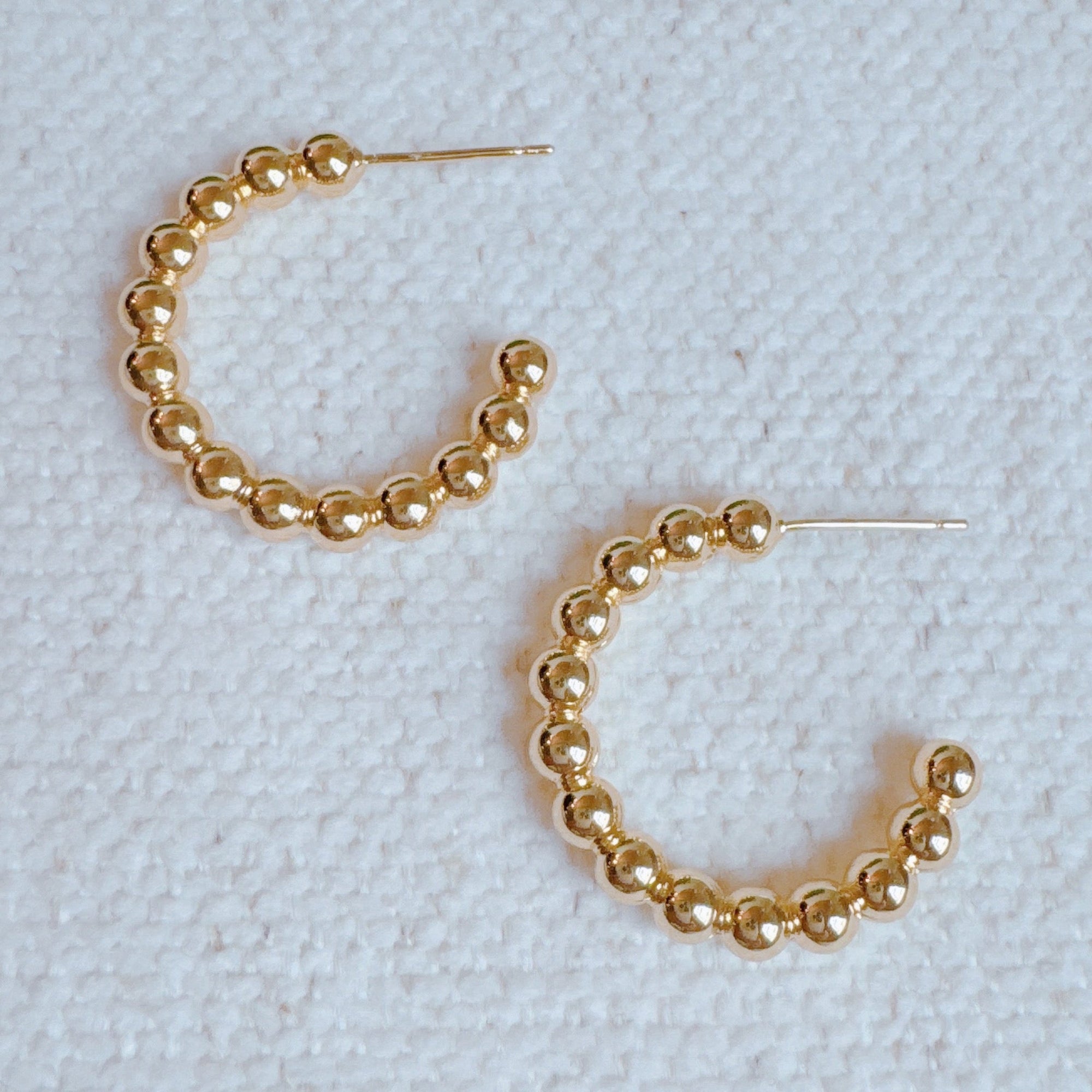 Golden Dot Everyday Hoop Earrings-2