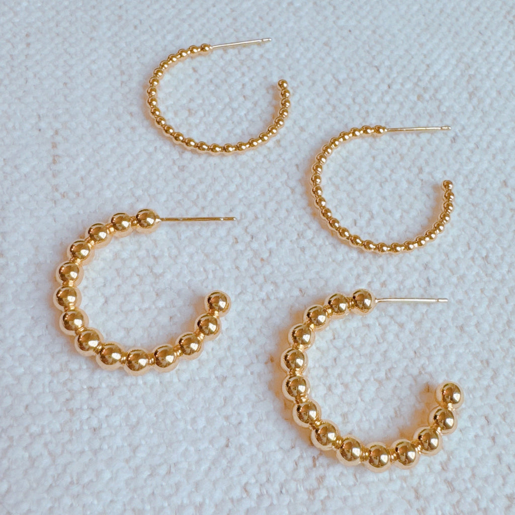 Golden Dot Everyday Hoop Earrings-0