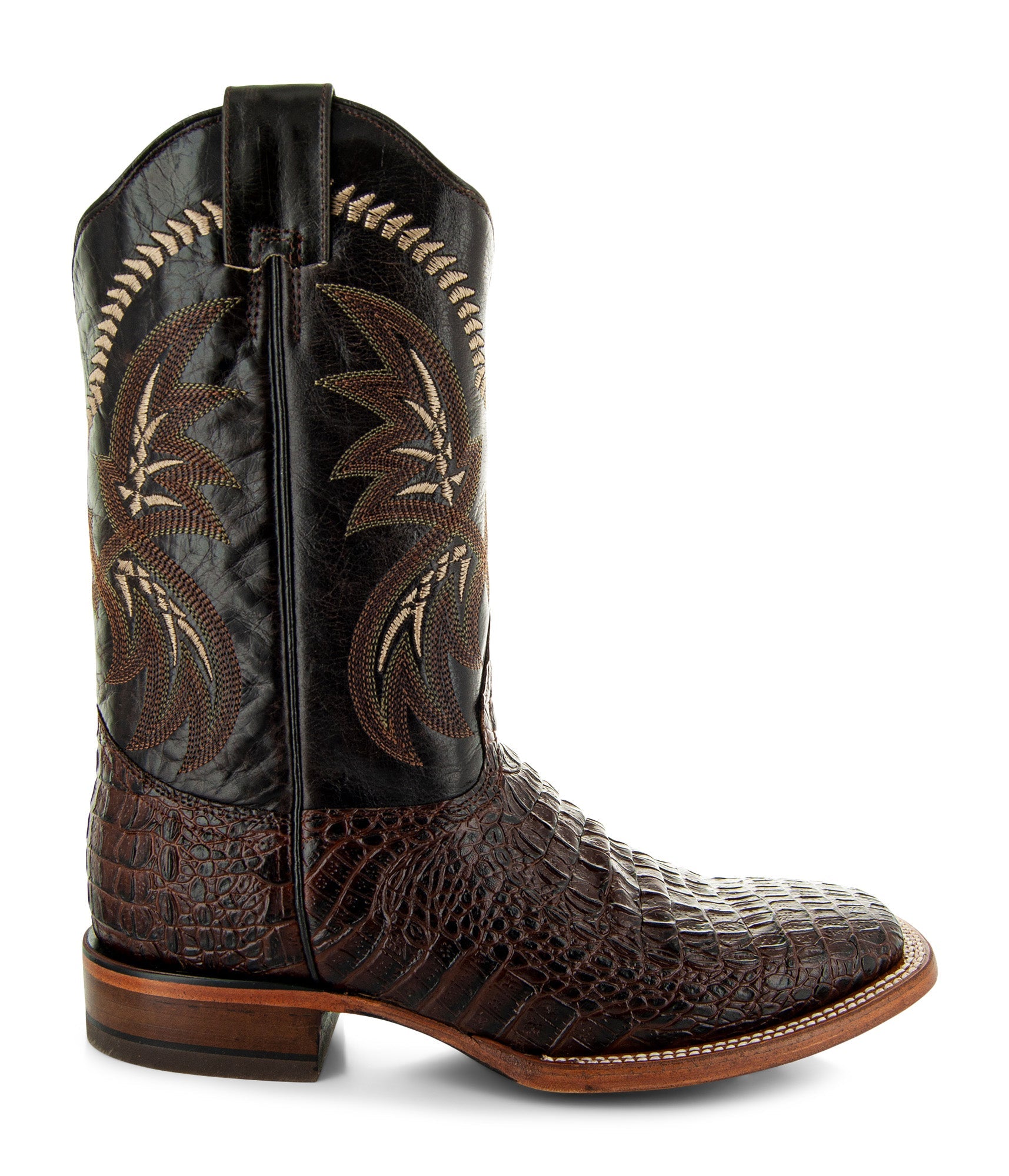 Brown Caiman Belly Print Men's Cowboy Boots H4001