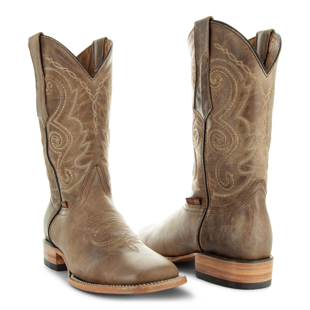 Soto Boots Mens Tan Broad Square Toe Cowboy Boot H50036