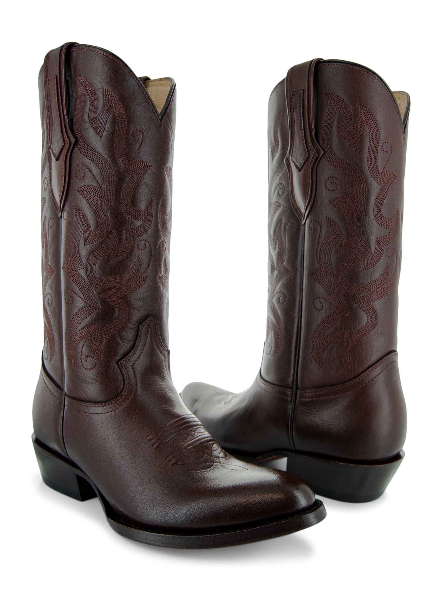 Cowboy Dress Boots | Mens Classic Round-Toe Boots (H7001-Brown)
