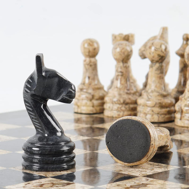 Black and Coral Premium Quality Chess Figures
