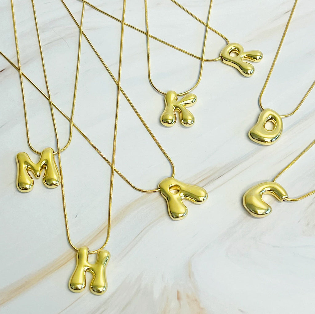 Balloon Letter Initial Necklace-1