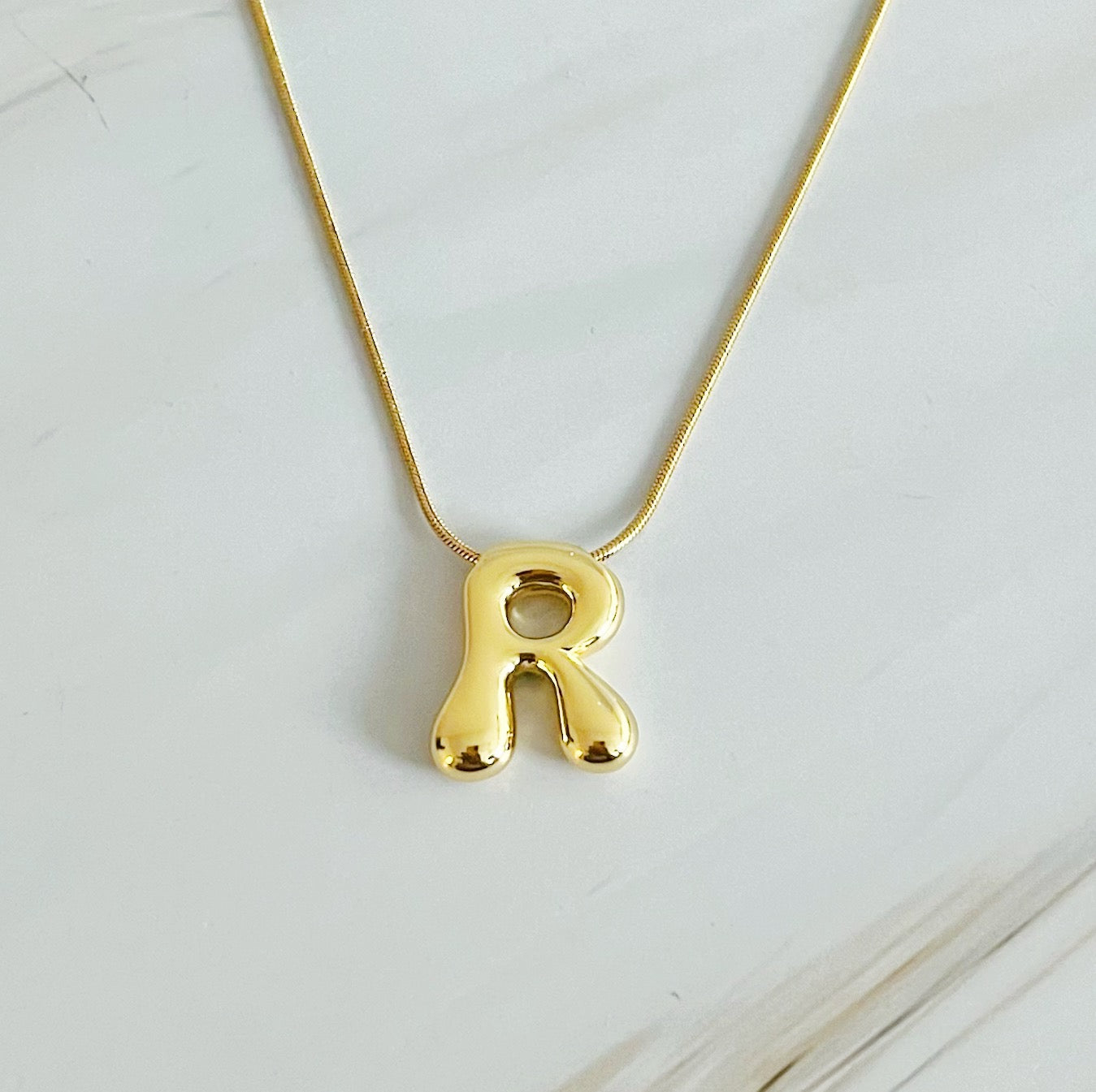 Balloon Letter Initial Necklace-18