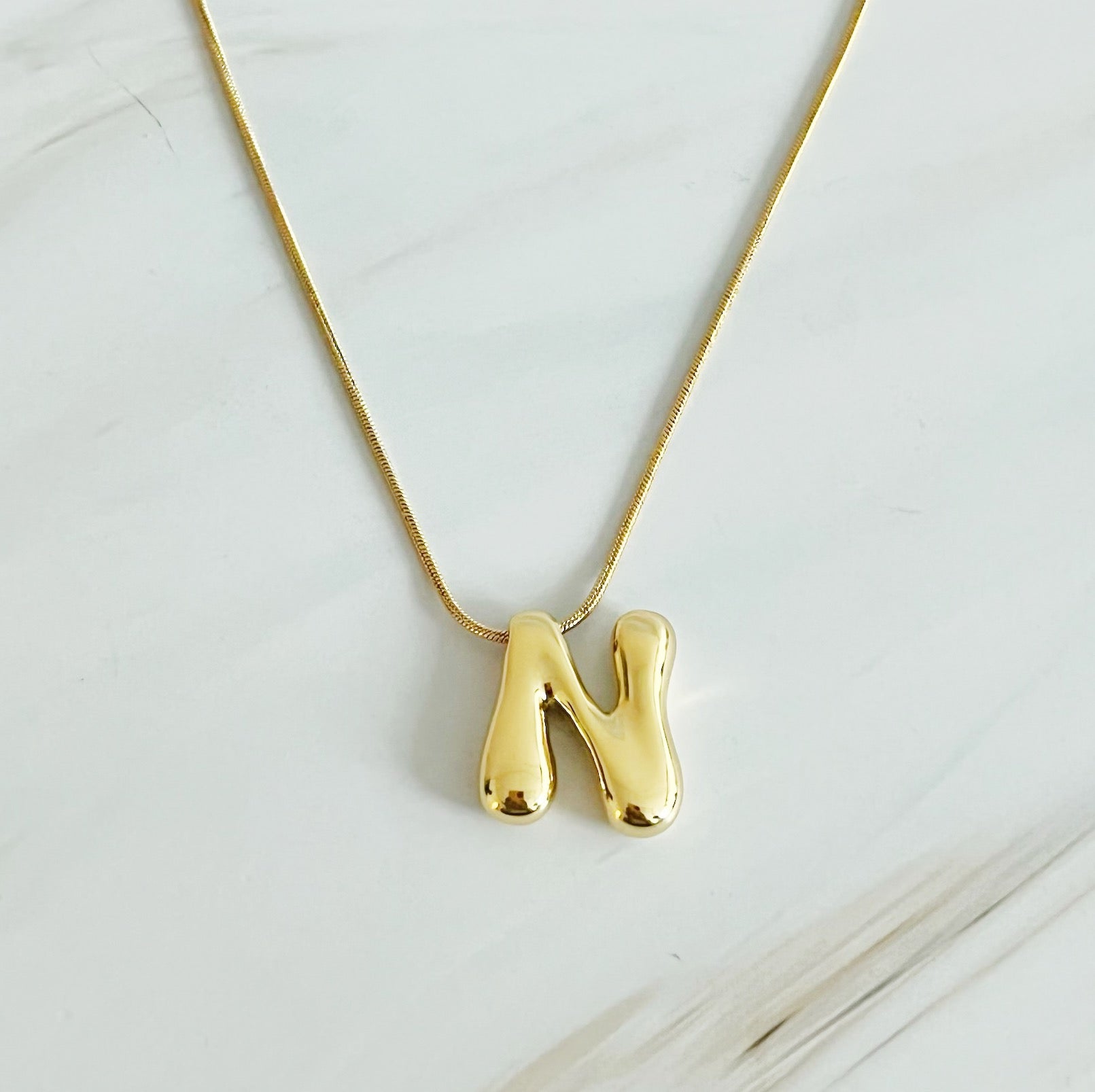 Balloon Letter Initial Necklace-17