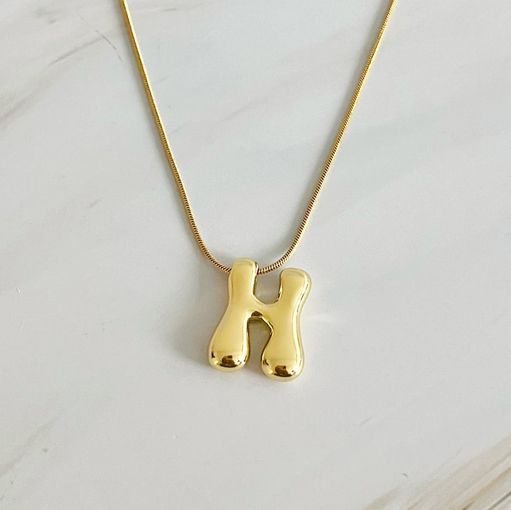 Balloon Letter Initial Necklace-12