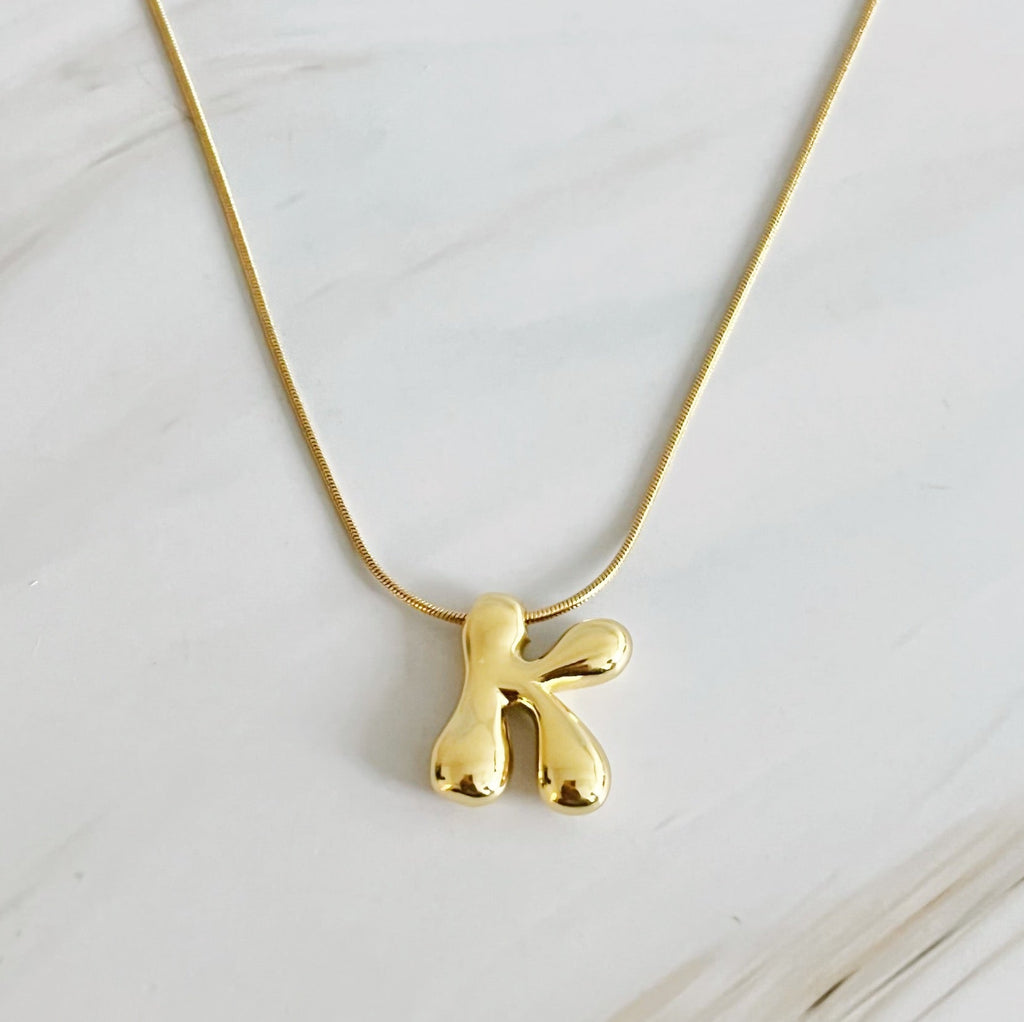 Balloon Letter Initial Necklace-14