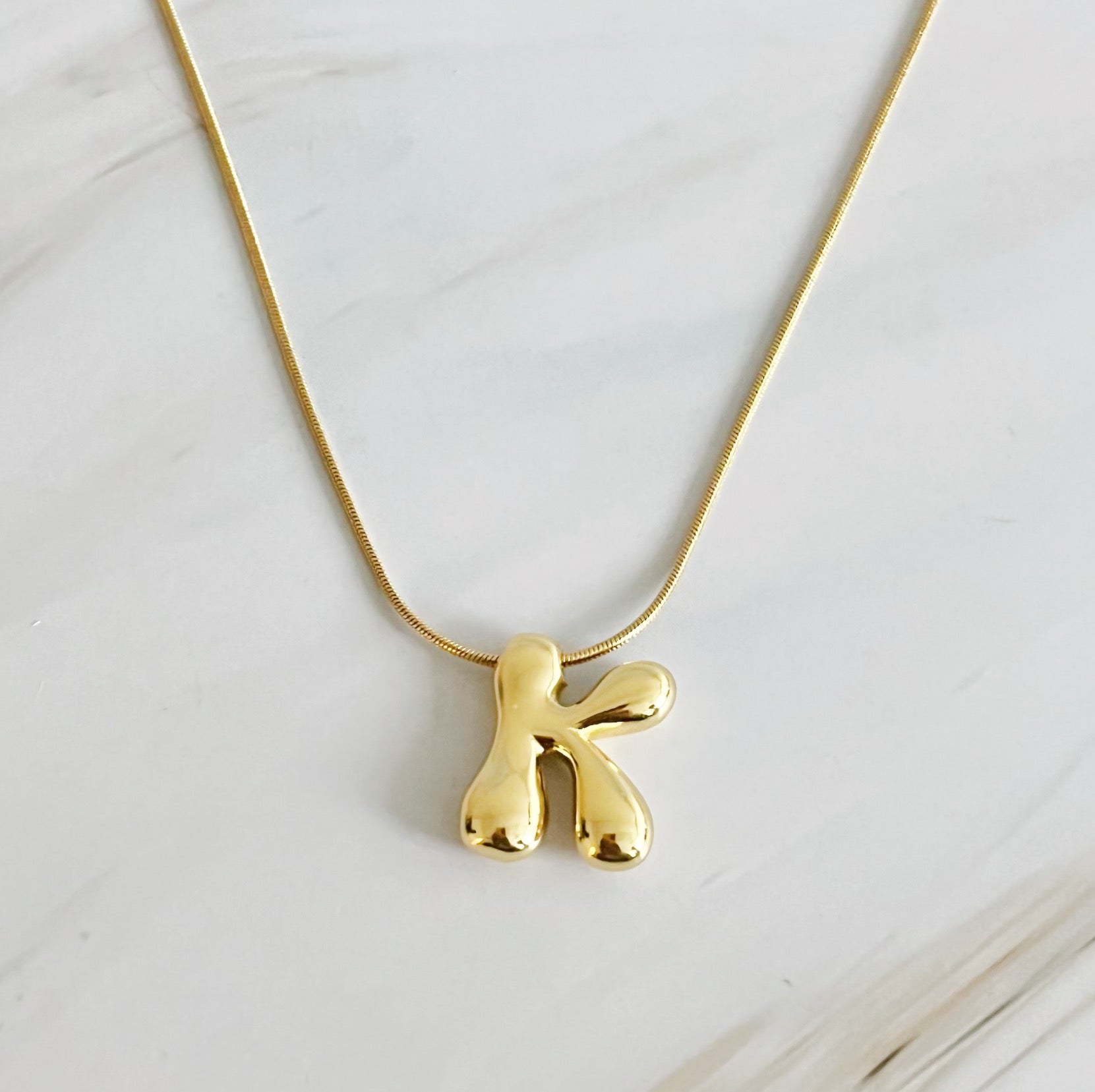 Balloon Letter Initial Necklace-14