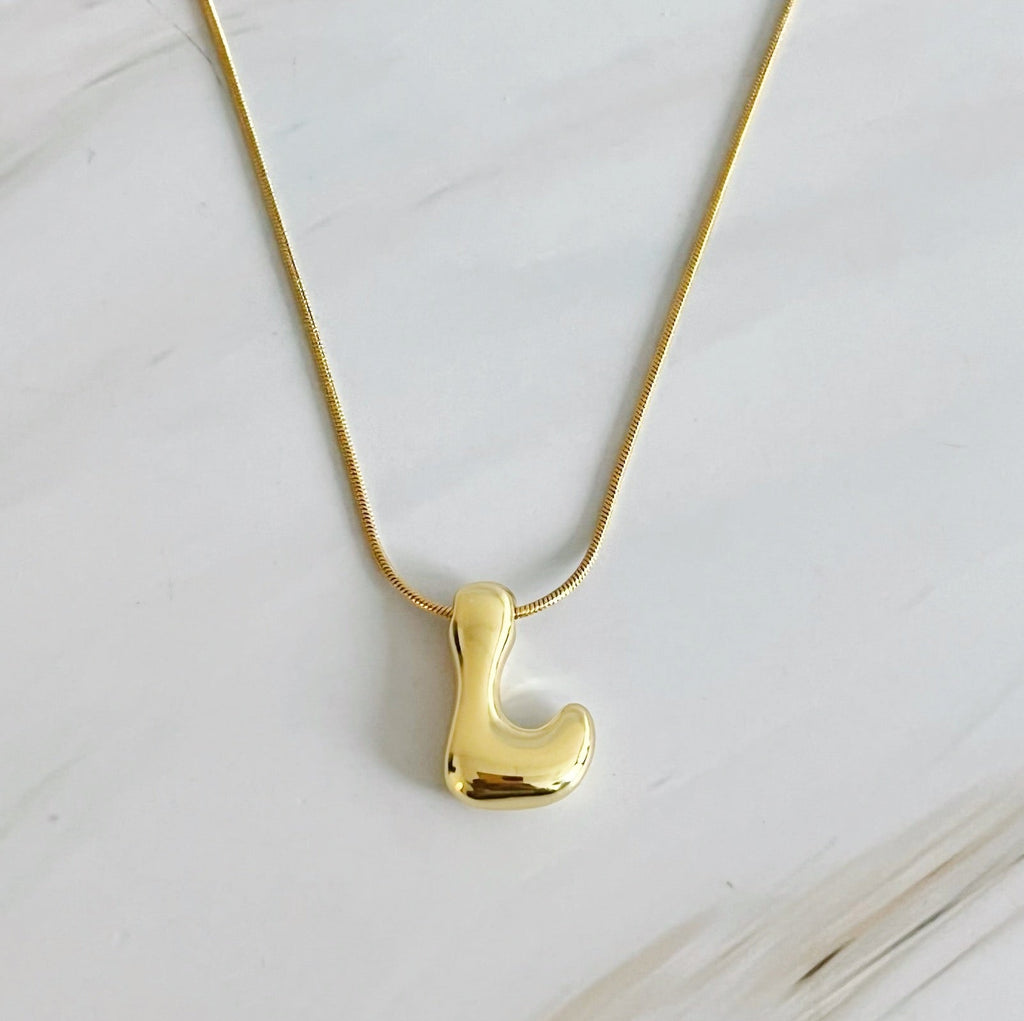 Balloon Letter Initial Necklace-15