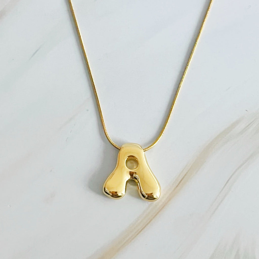Balloon Letter Initial Necklace-5