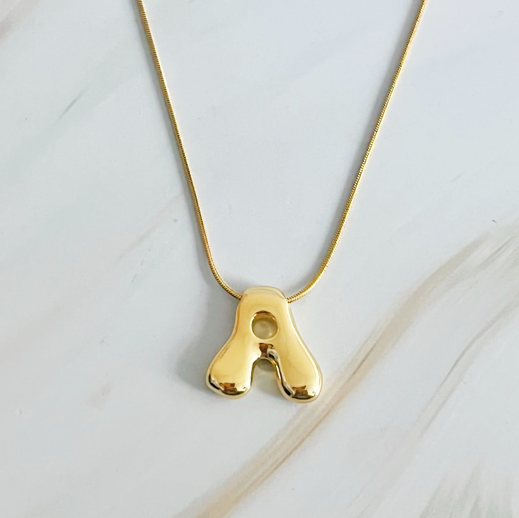 Balloon Letter Initial Necklace-5