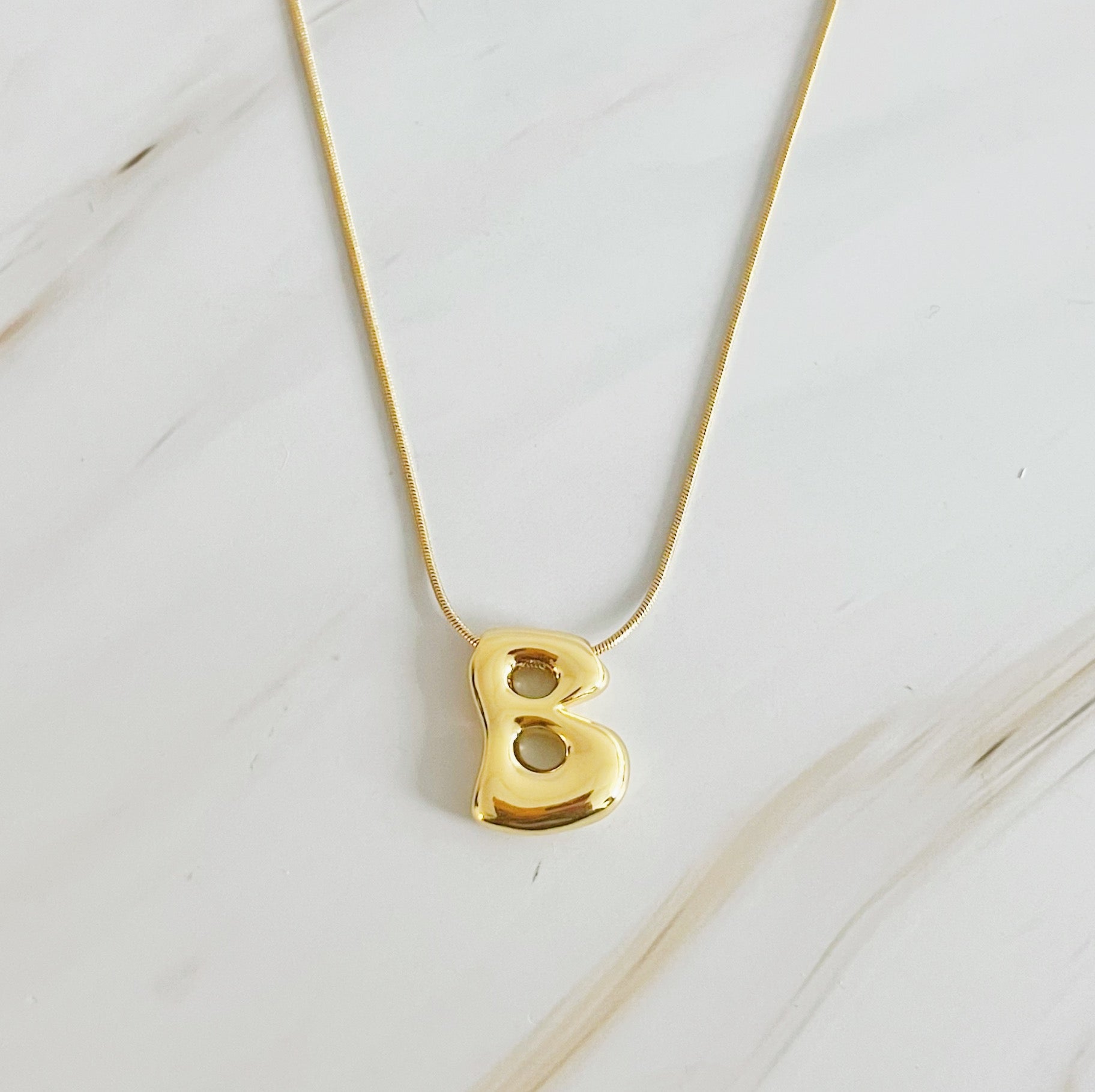 Balloon Letter Initial Necklace-6