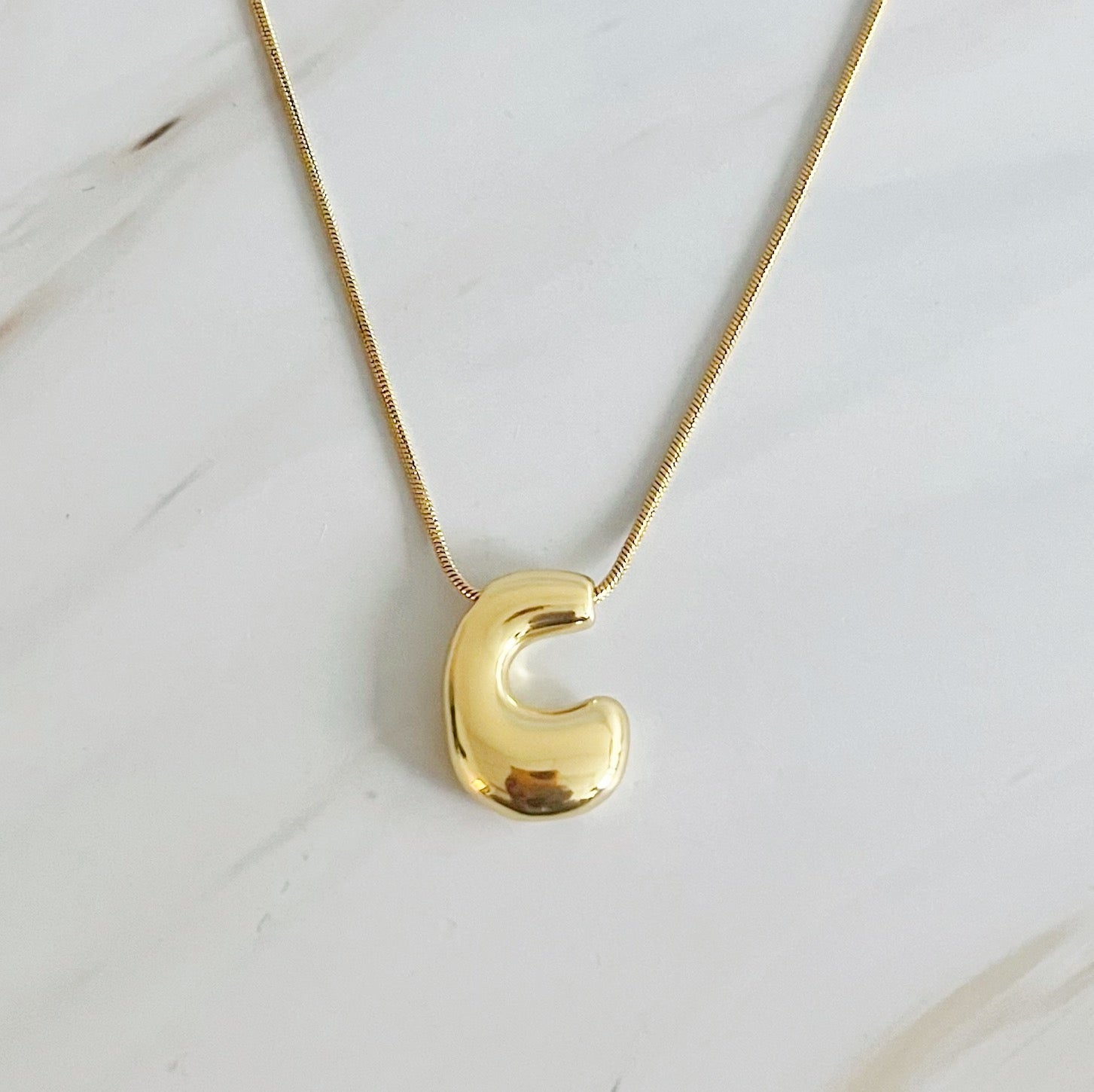 Balloon Letter Initial Necklace-7