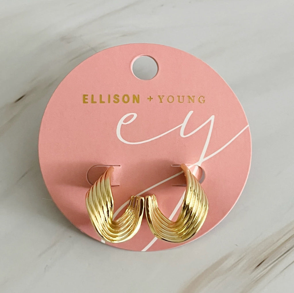 Wave Twisted Hoop Earrings-2