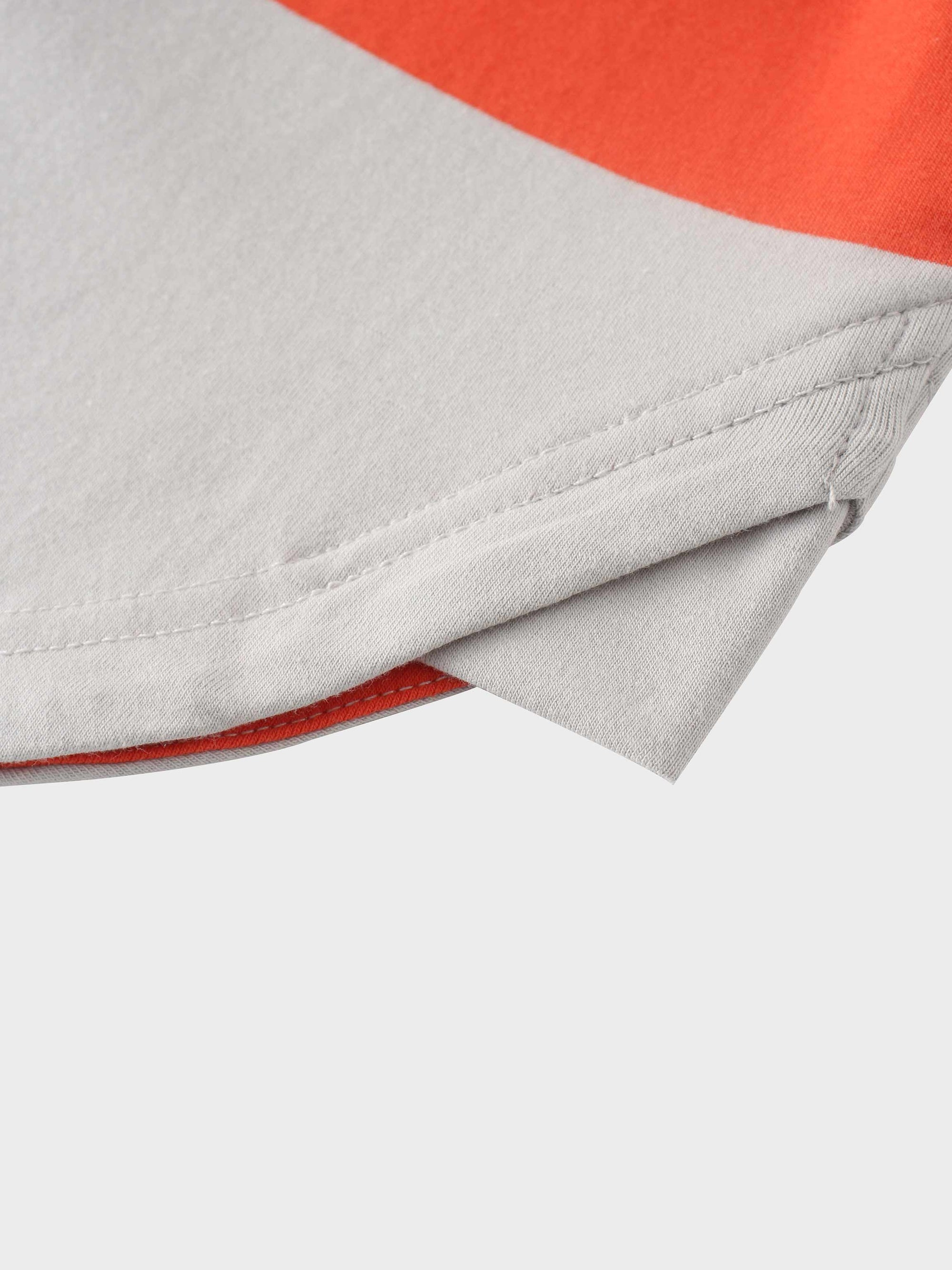 Oversized Rounded Hem T-Shirt-Grey/Orange-4