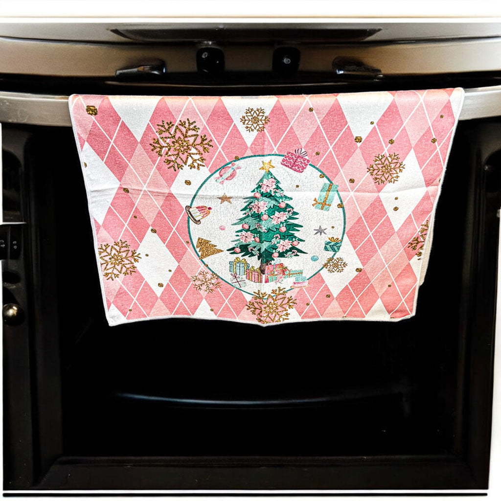 Pink Christmas Hand Towel-2