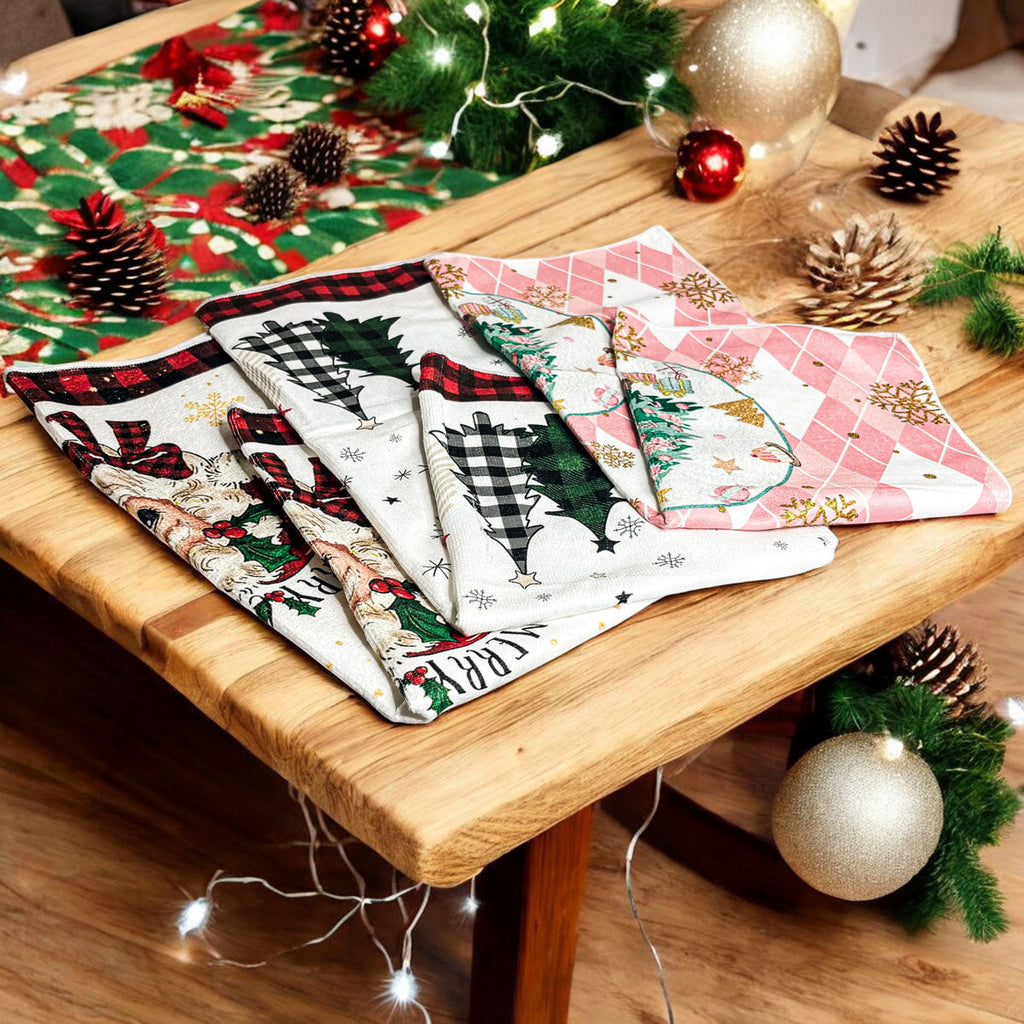 Pink Christmas Hand Towel-3