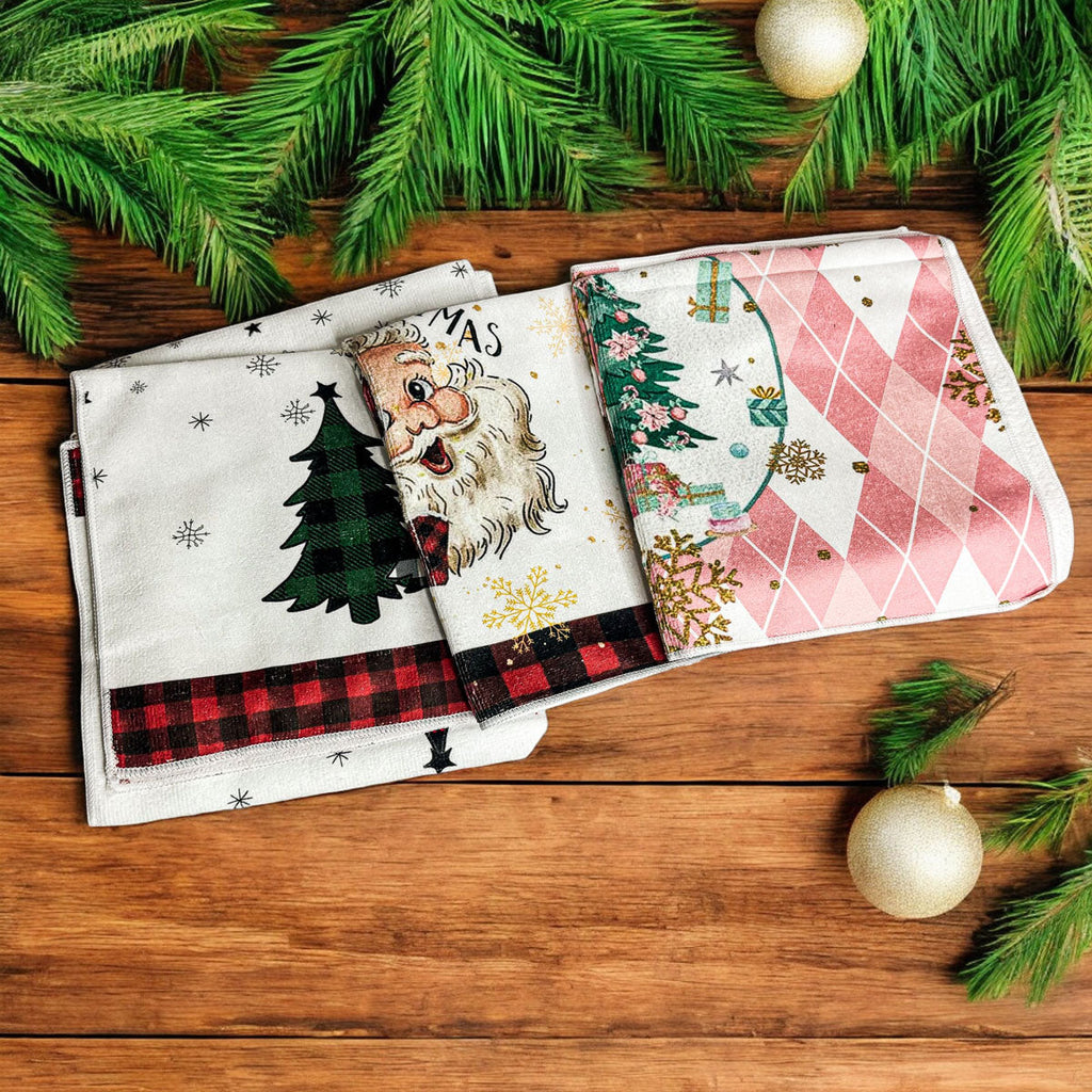 Pink Christmas Hand Towel-4