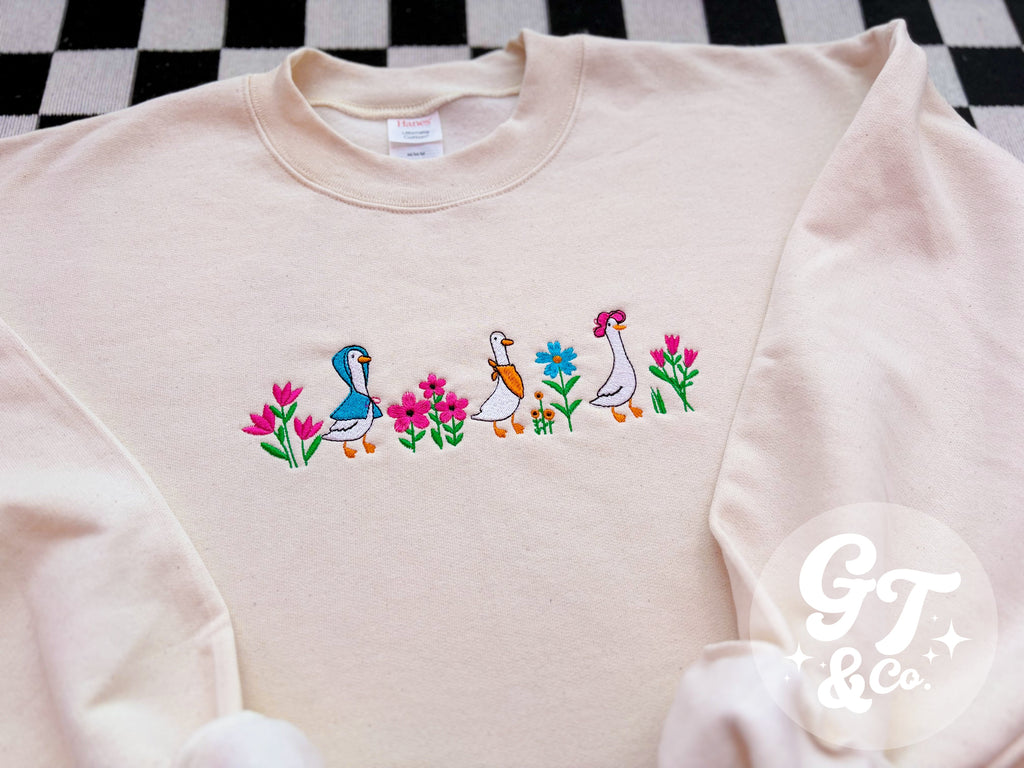Spring Goose Embroidered Crewneck *MADE TO ORDER 10-15 BIZ DAYS*