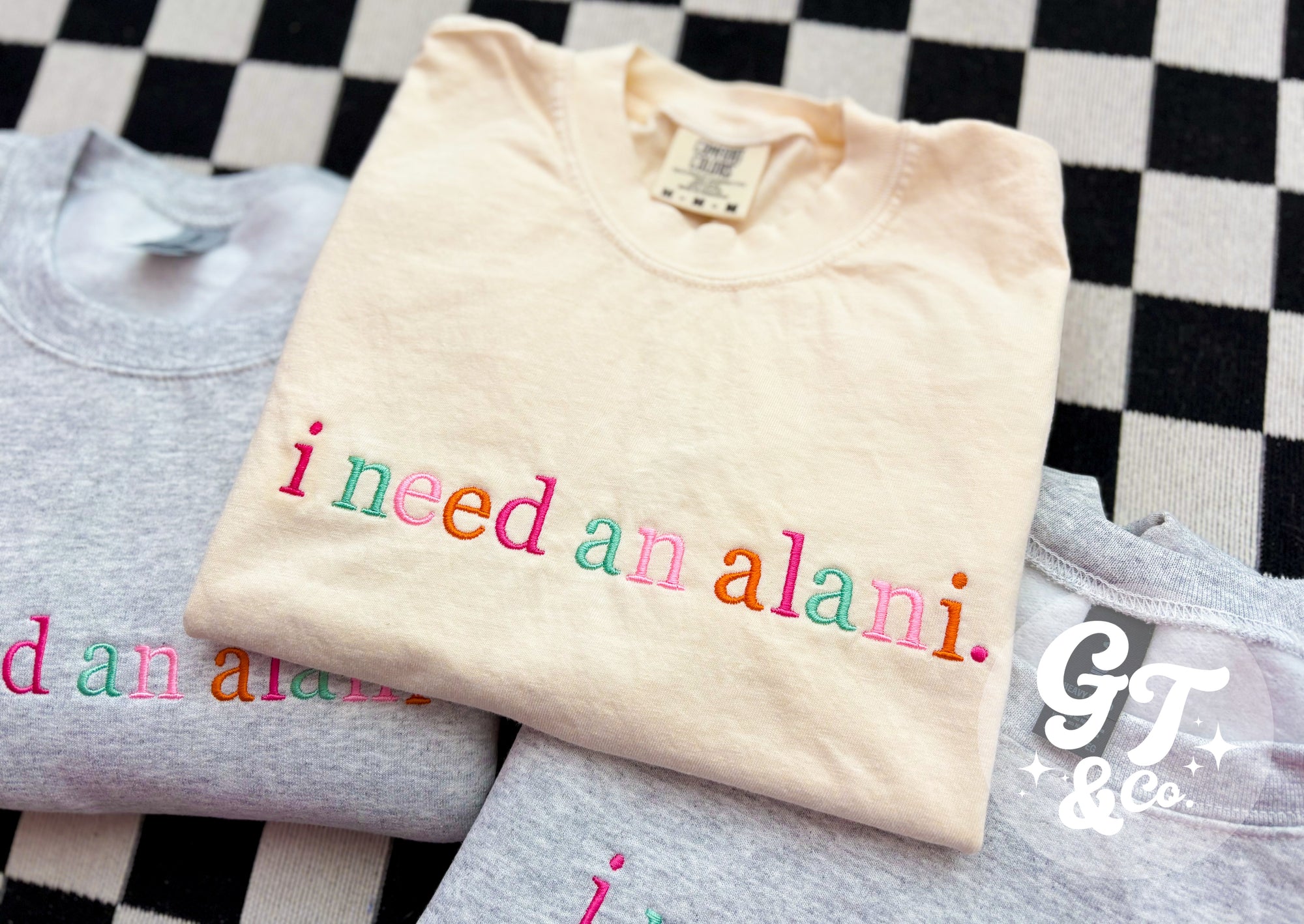 i need an a l a n i Tee *MADE TO ORDER 10-15 BIZ DAYS*