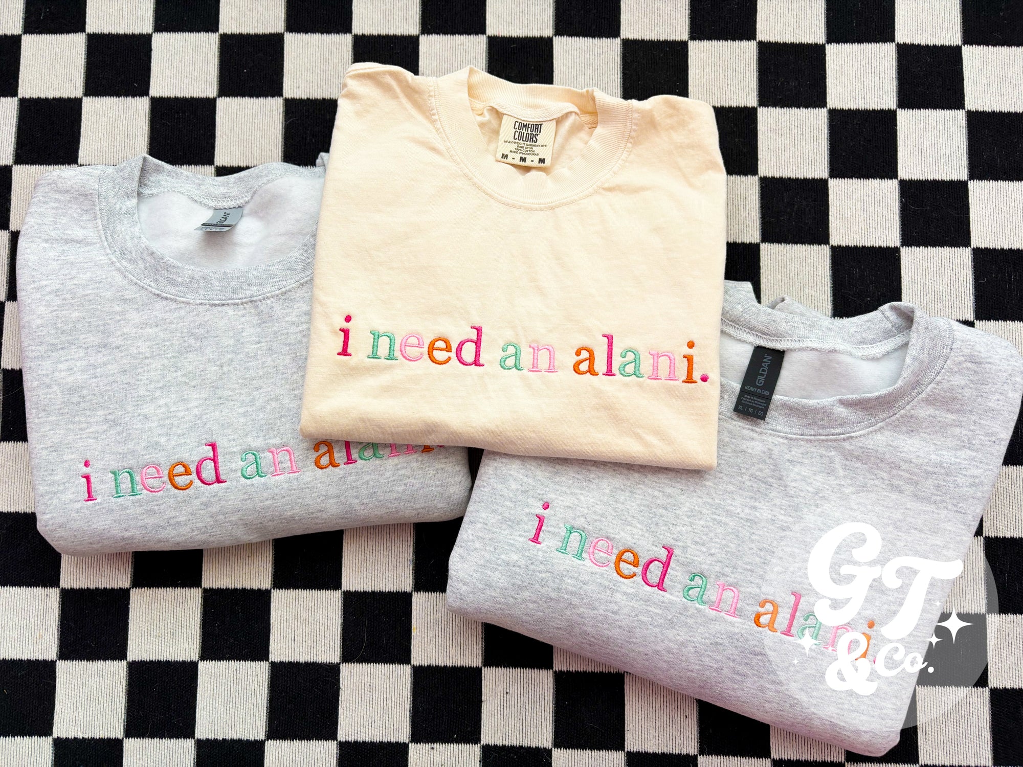 i need an a l a n i Tee *MADE TO ORDER 10-15 BIZ DAYS*