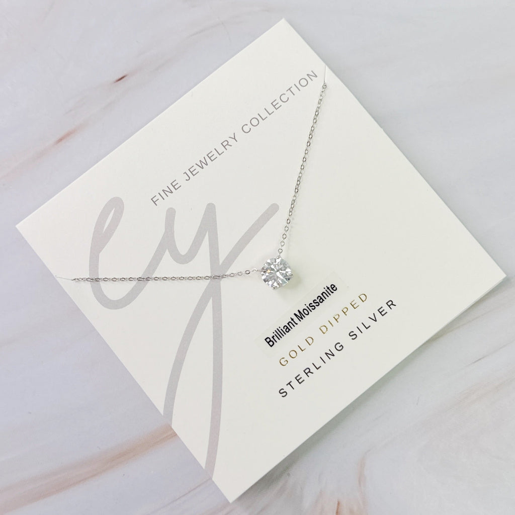 Brilliant Sparkle Moissanite Floating Necklace-1