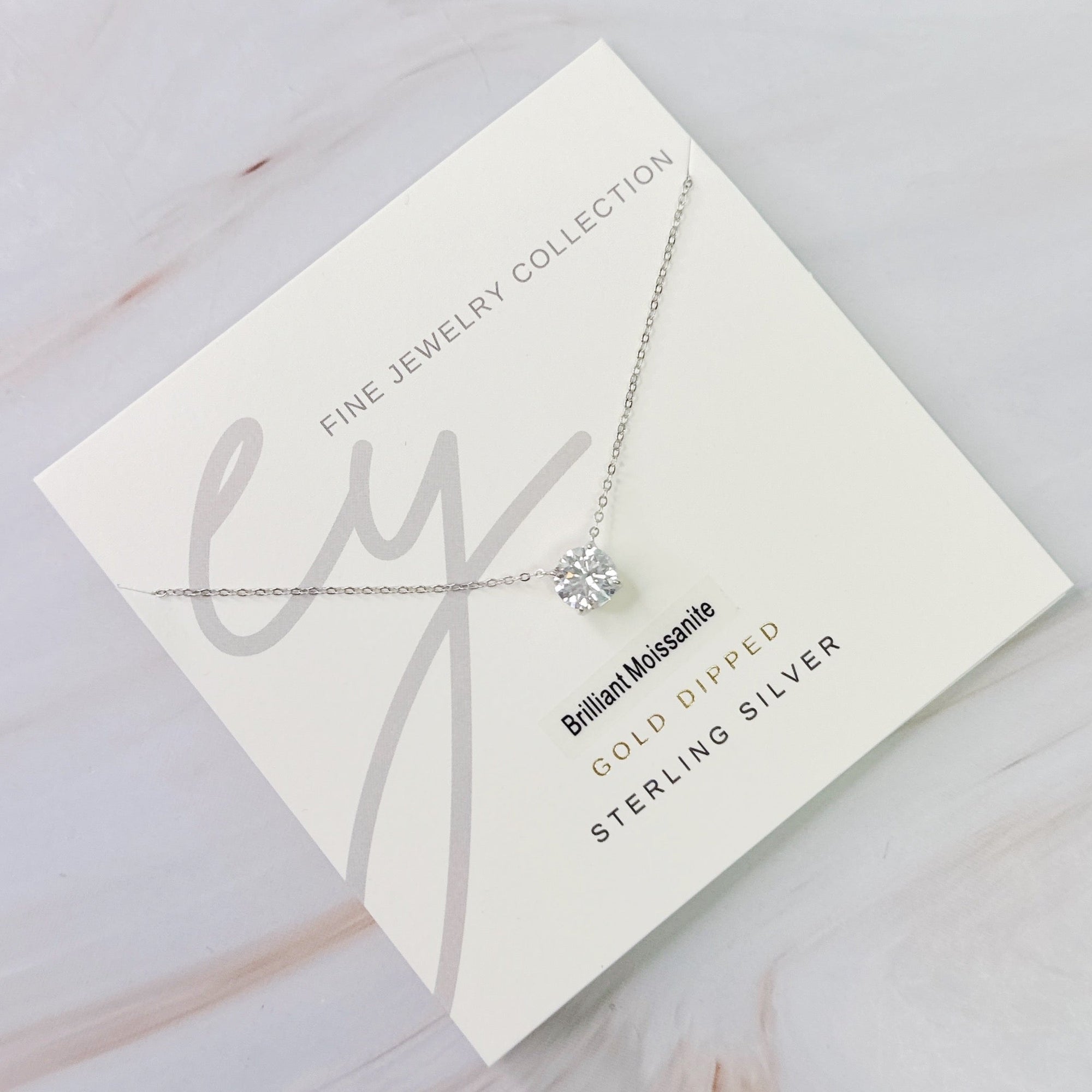 Brilliant Sparkle Moissanite Floating Necklace-1