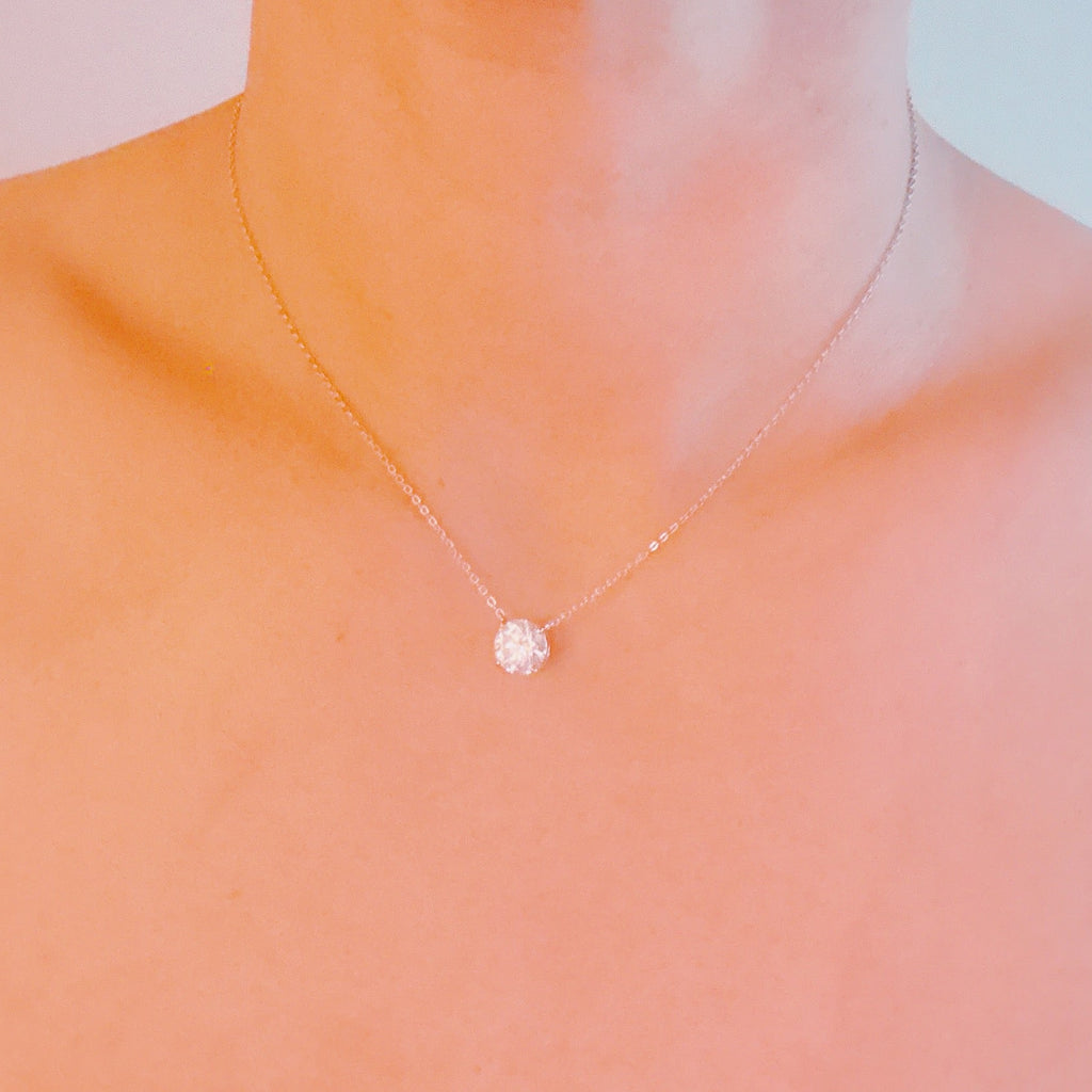 Brilliant Sparkle Moissanite Floating Necklace-2