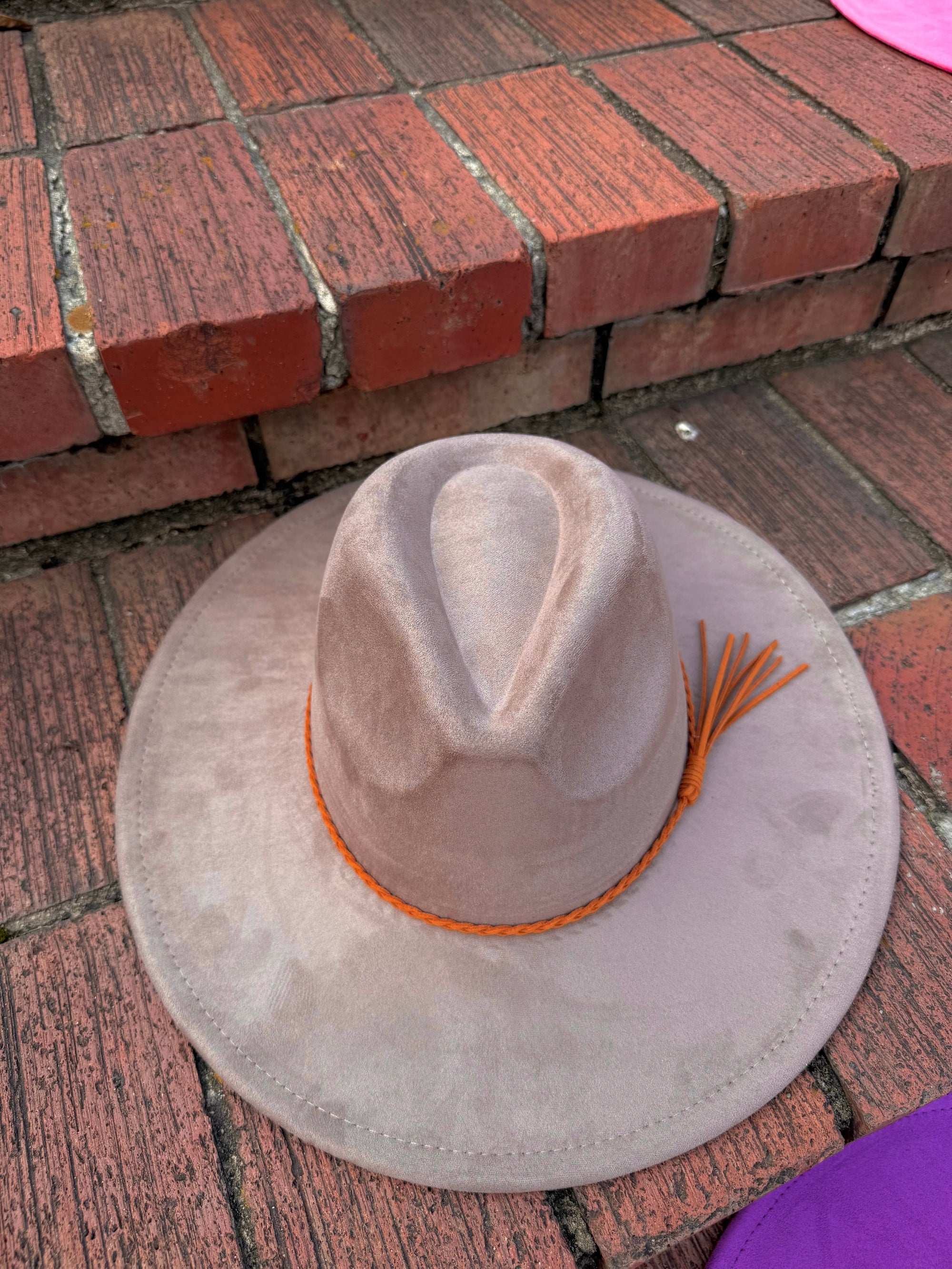 Premium Vegan Tribal Suede Fedora Hat-24