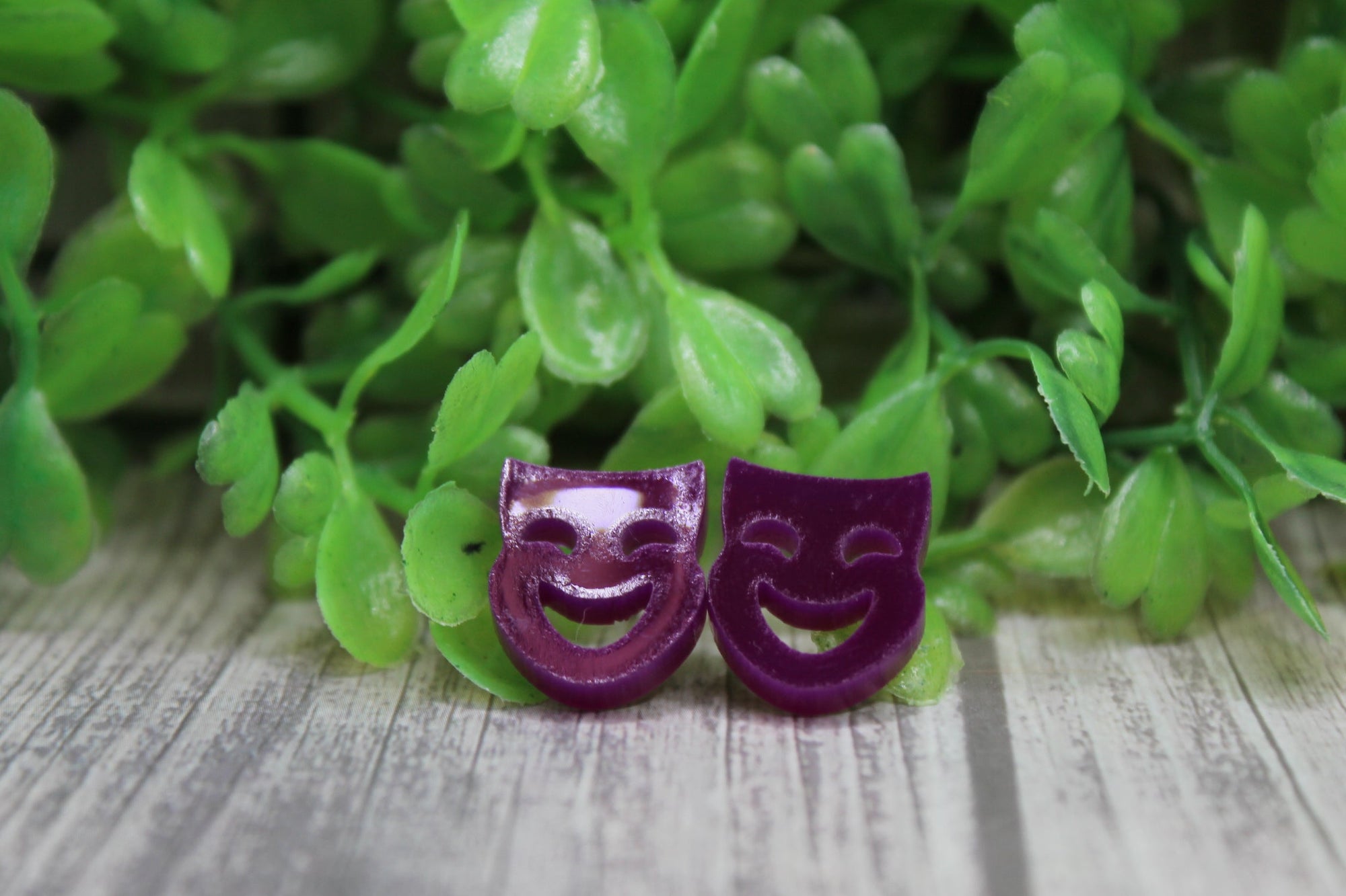Purple Mask • Stud Earrings