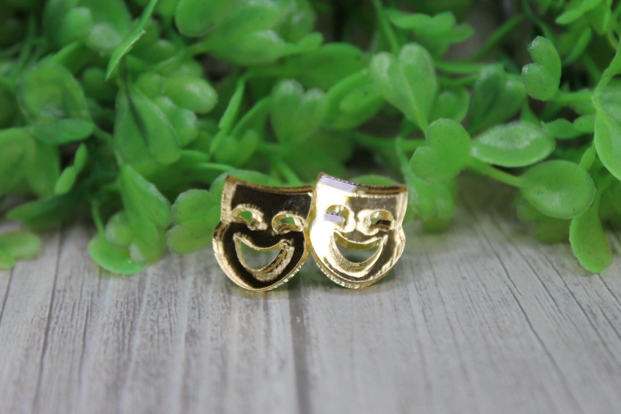 Gold Mask • Stud Earrings