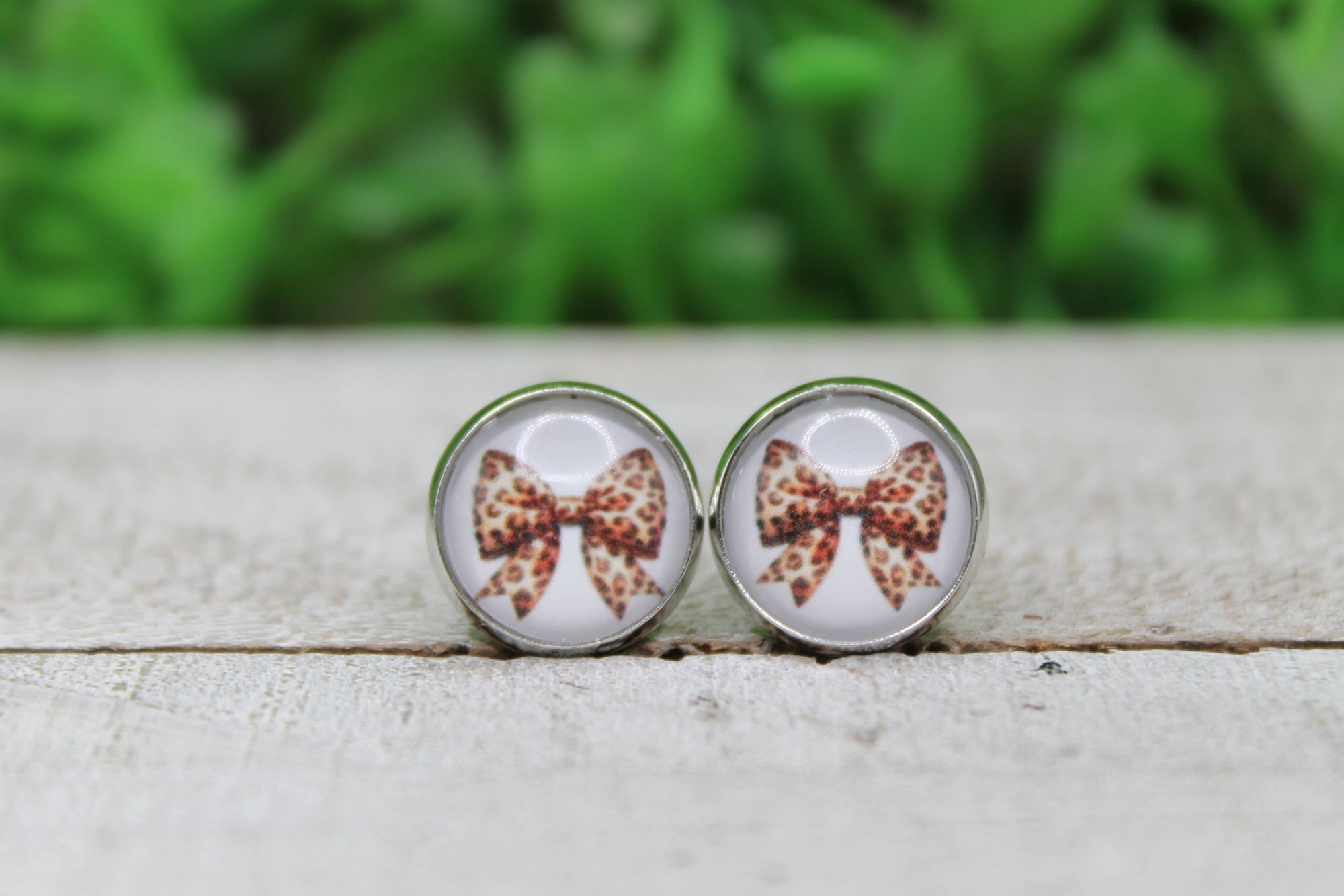 Leopard Bow • Stud Earrings