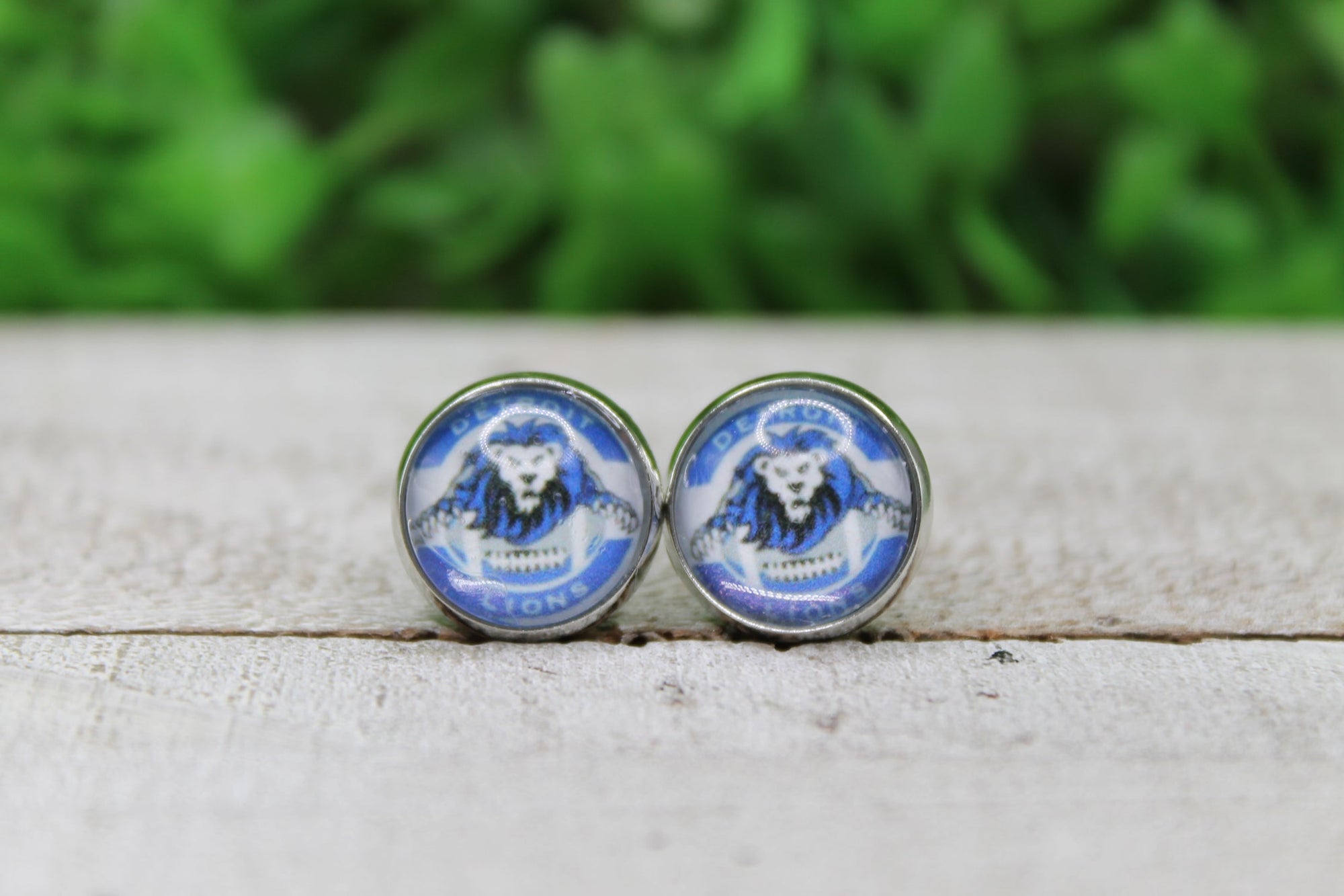 Football Detroit Lions Glass Stud Earrings