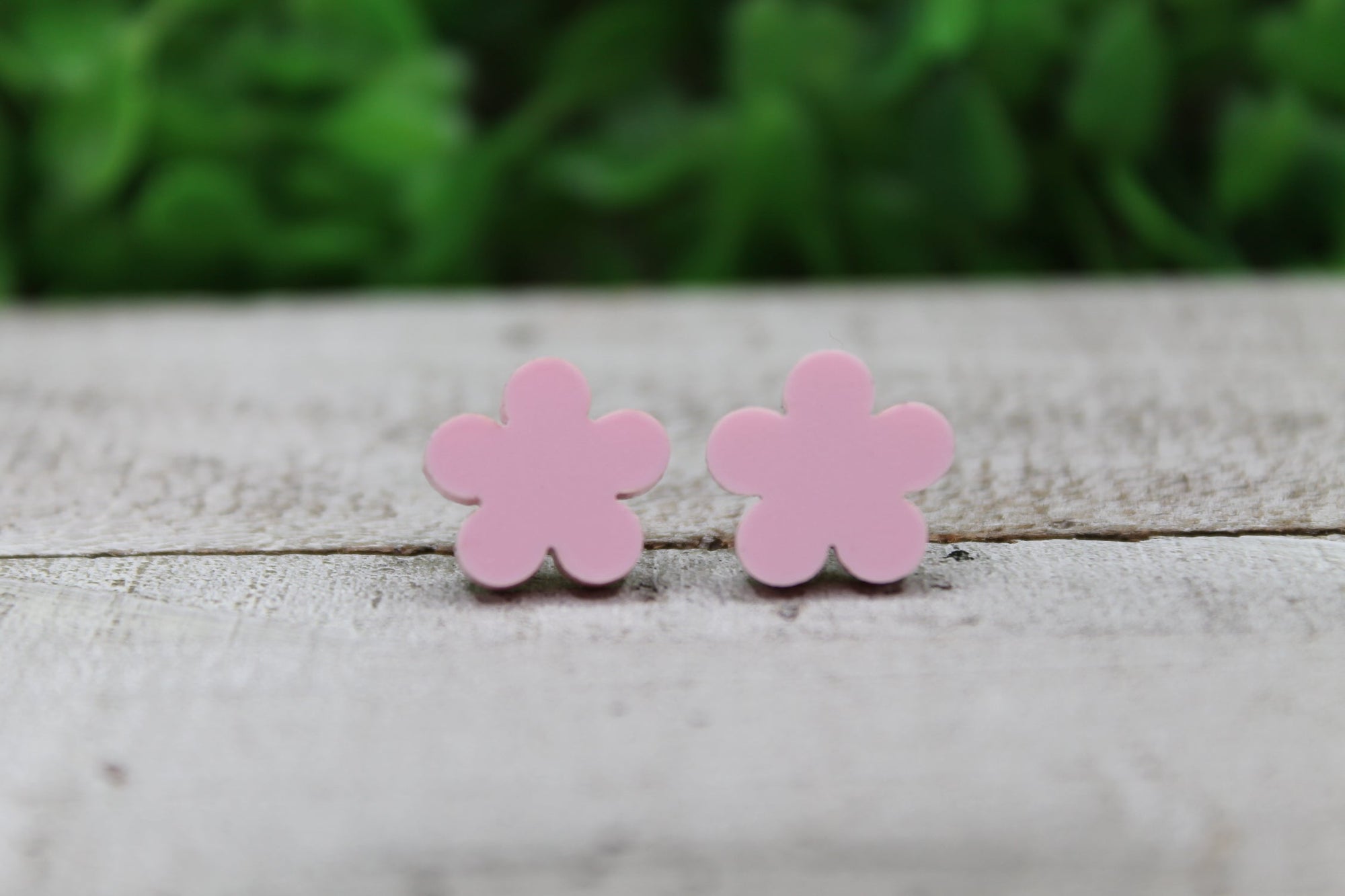 Pink Flower Stud Earrings