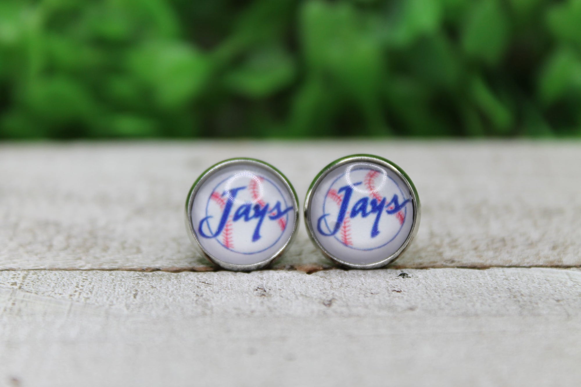 Baseball Creighton Blue Jays Glass Stud Earrings