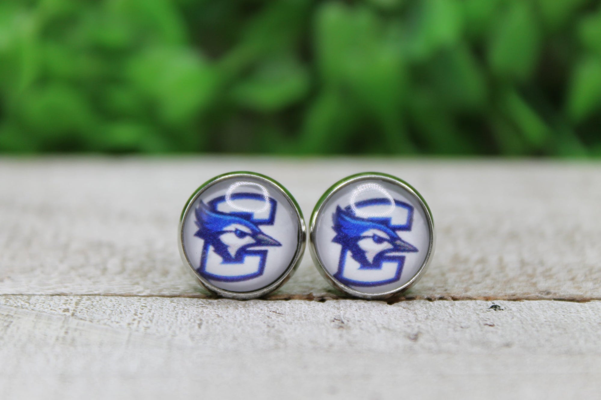 Creighton Blue Jays Glass Stud Earrings
