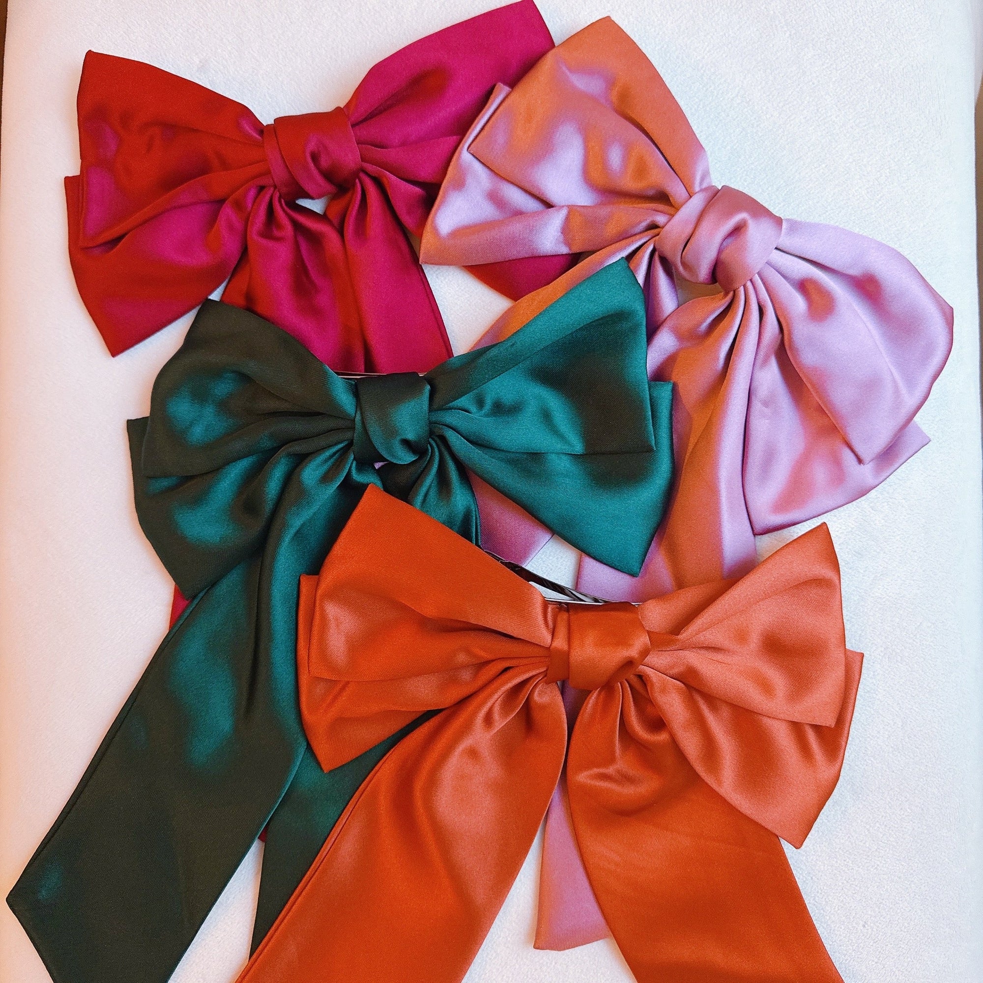 Doubled Satin Bow Hair Clip-0