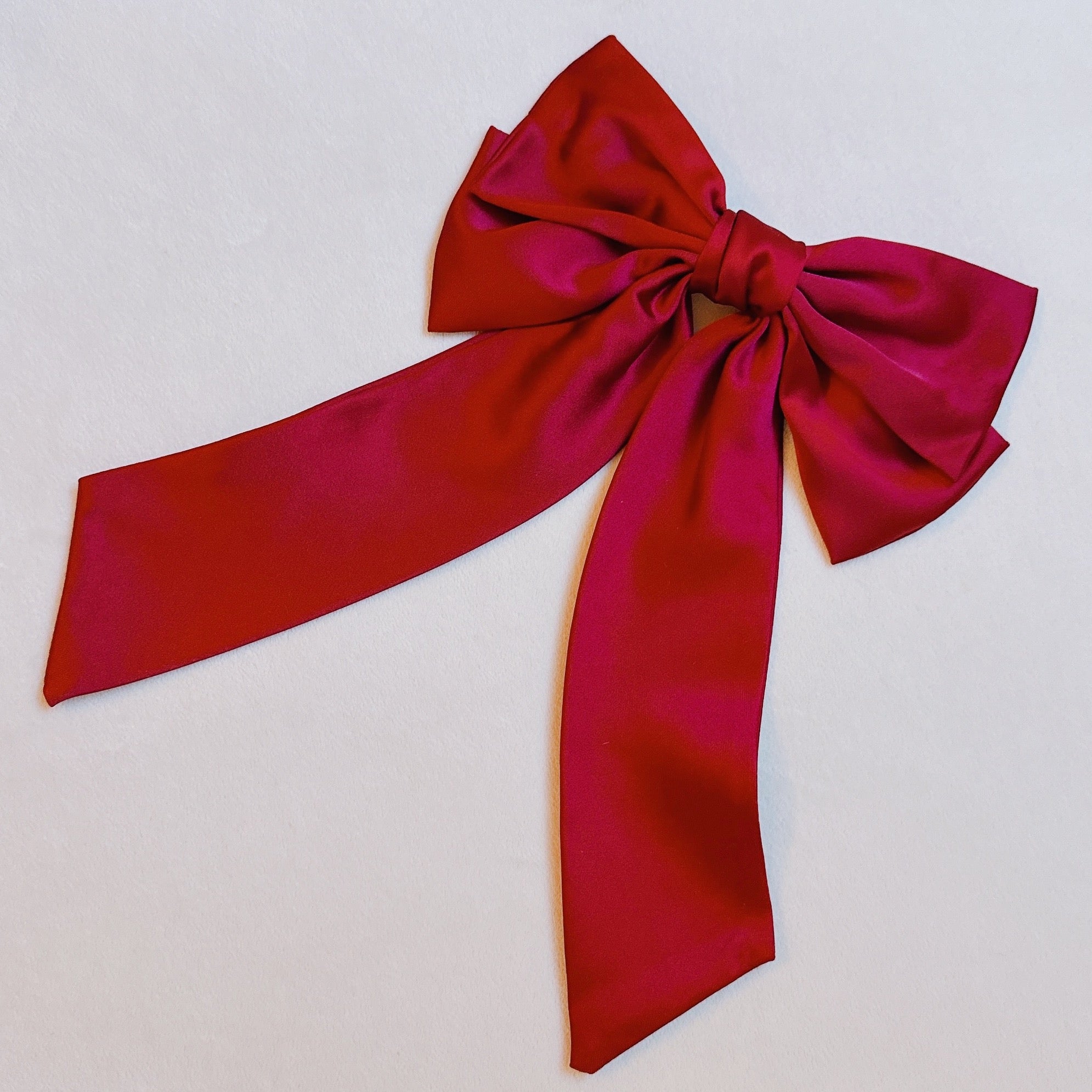 Doubled Satin Bow Hair Clip-10