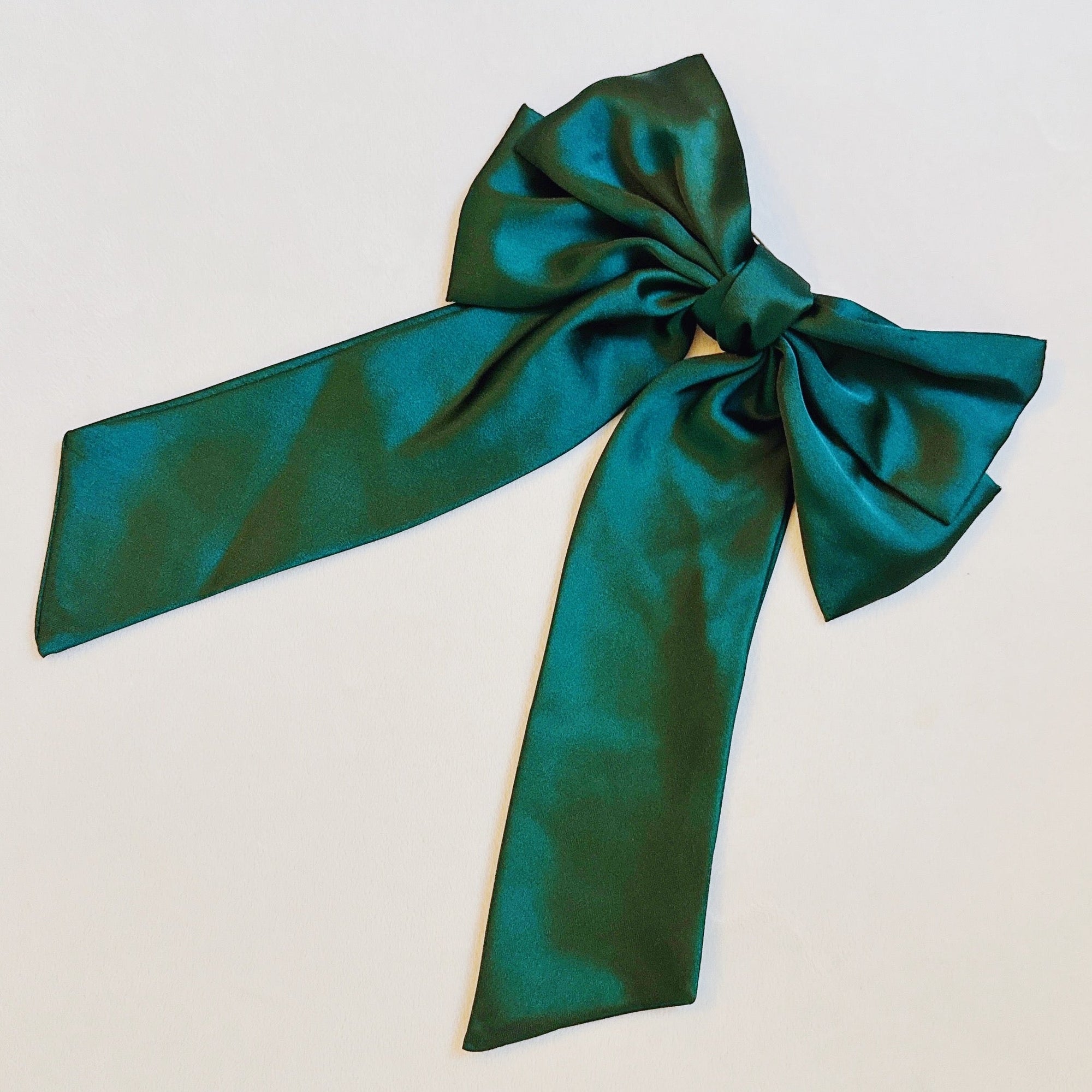 Doubled Satin Bow Hair Clip-9