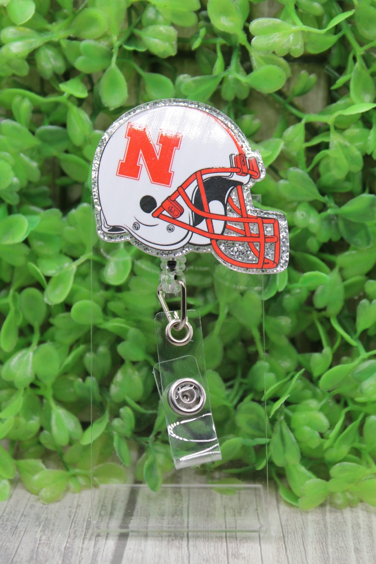Nebraska Football Helmet Badge/ID Holder Reel